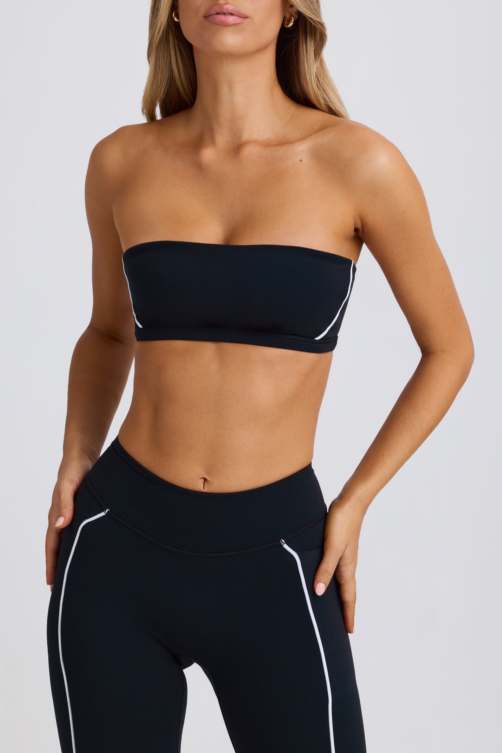 Soft Active Bandeau Sports Bra in Black - Image 4