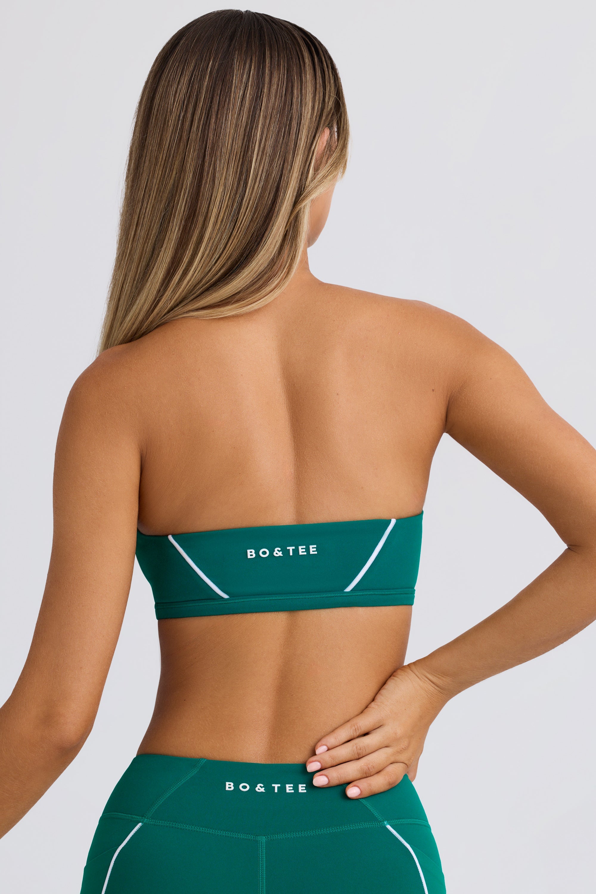 Soft Active Bandeau Sports Bra in Varsity Green - Image 2