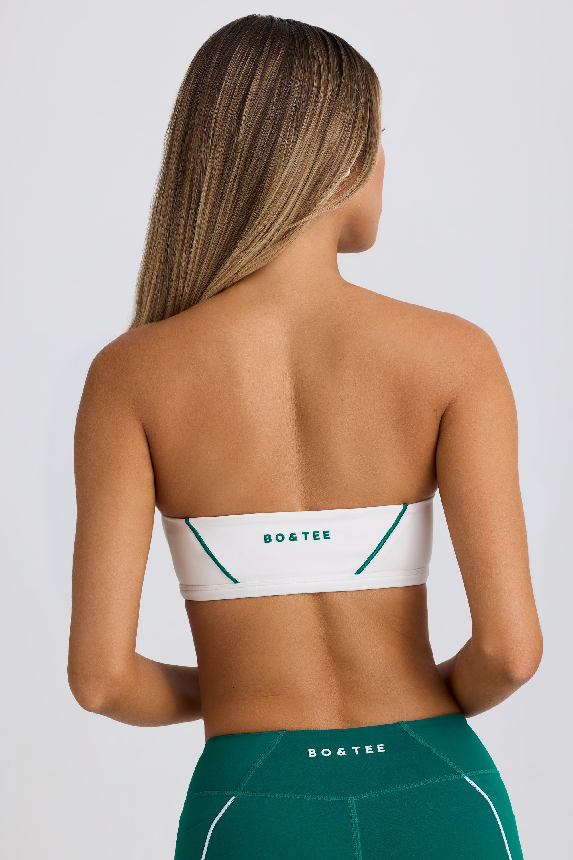 Soft Active Bandeau Sports Bra in White - Image 2