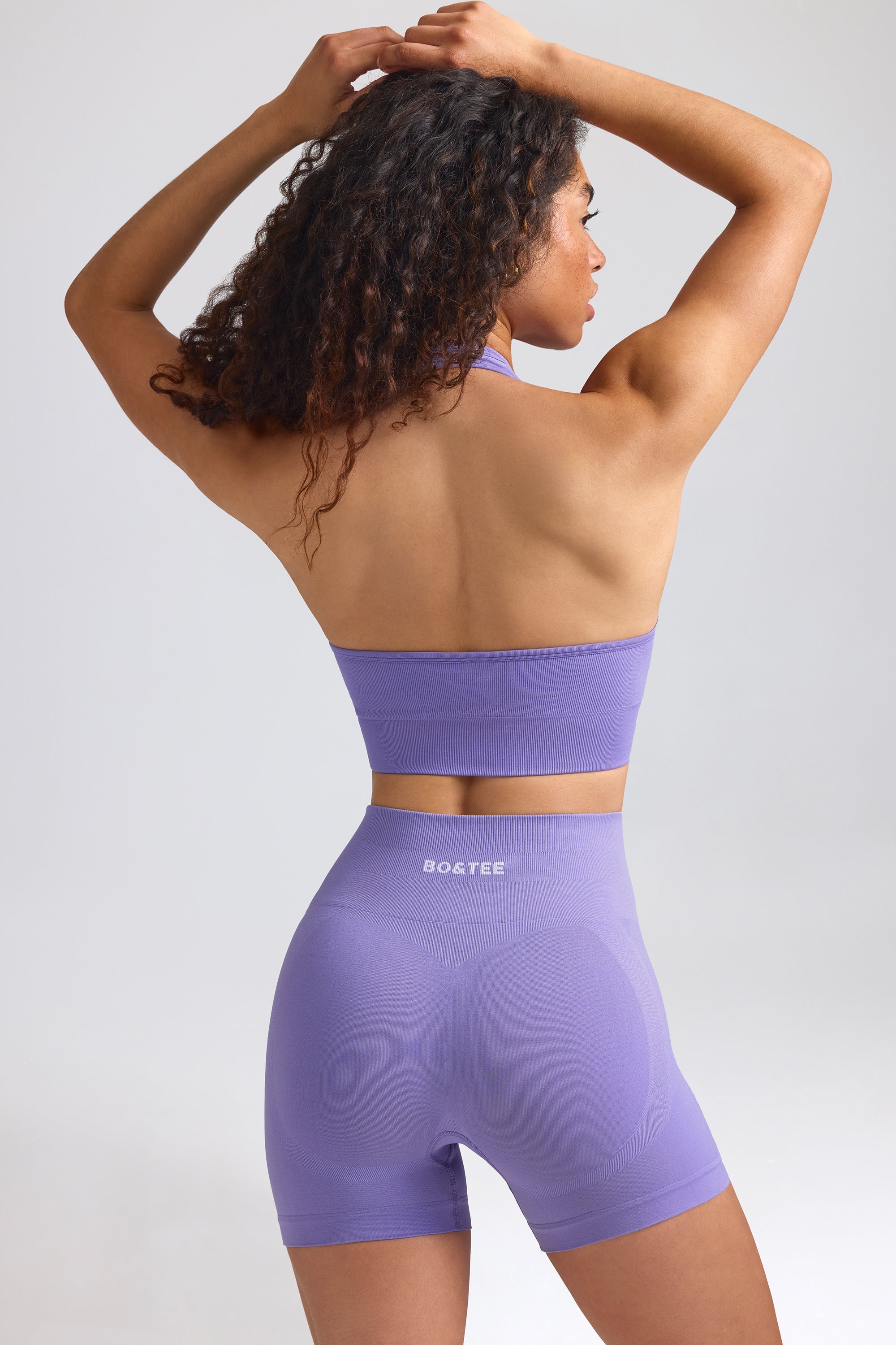 Define Luxe Mini Shorts in Purple - Image 2