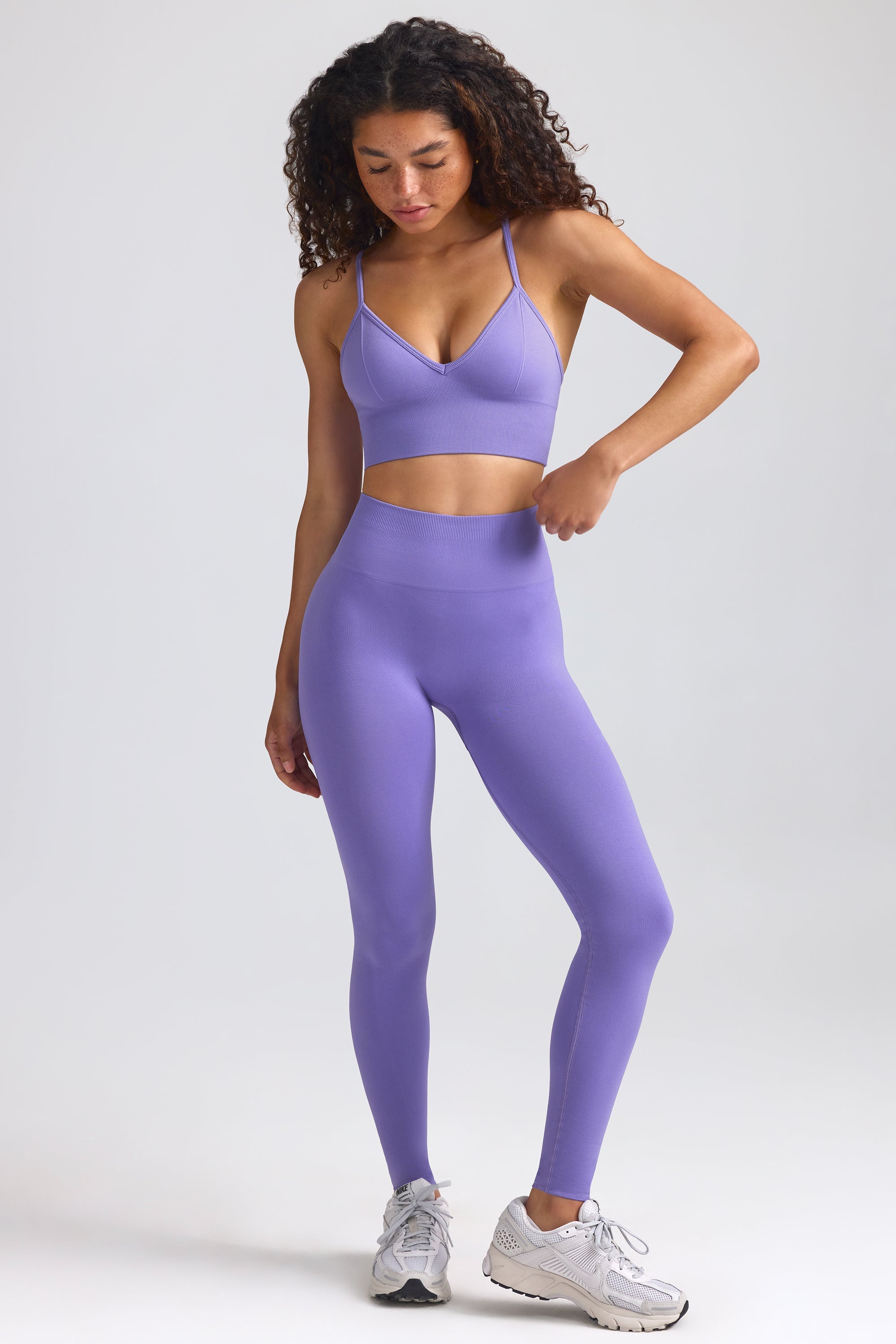 Define Luxe High-Waist Leggings in Purple - Image 6