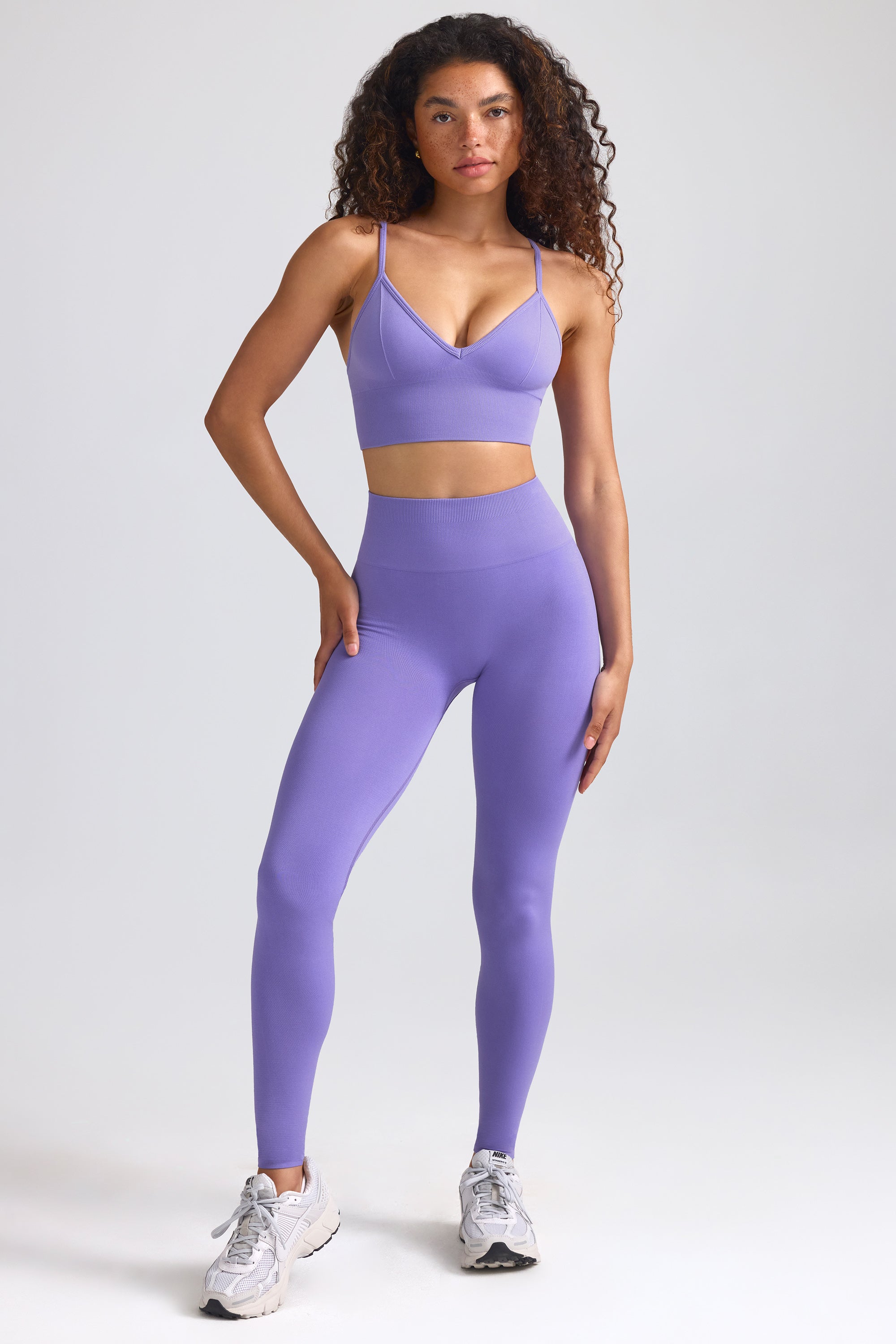 Define Luxe High-Waist Leggings in Purple - Image 8