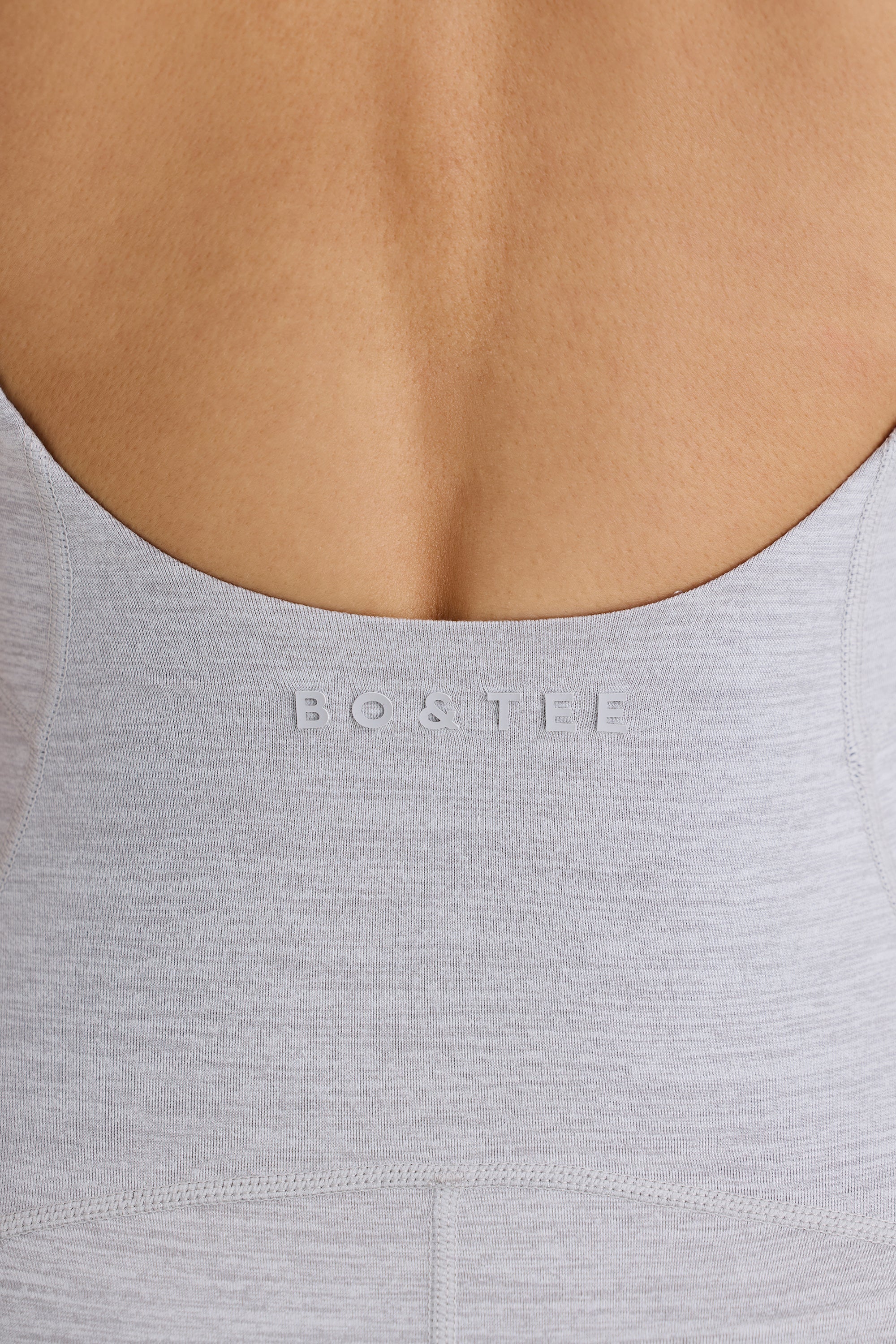 Jet Set Soft Active Open-Back Unitard in Grey Marl - Image 5
