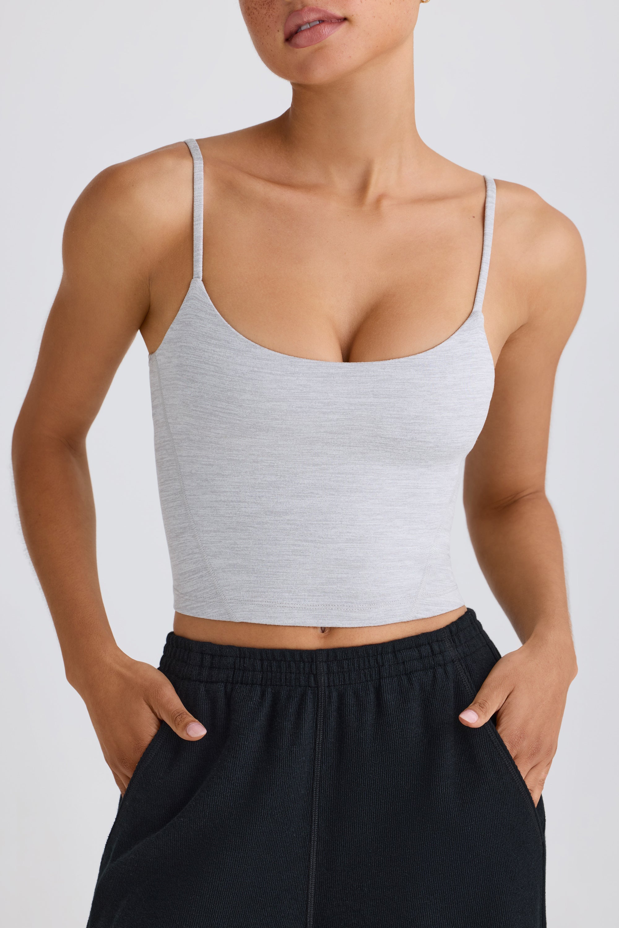 Jet Set Soft Active Tank Top in Grey Marl - Image 4