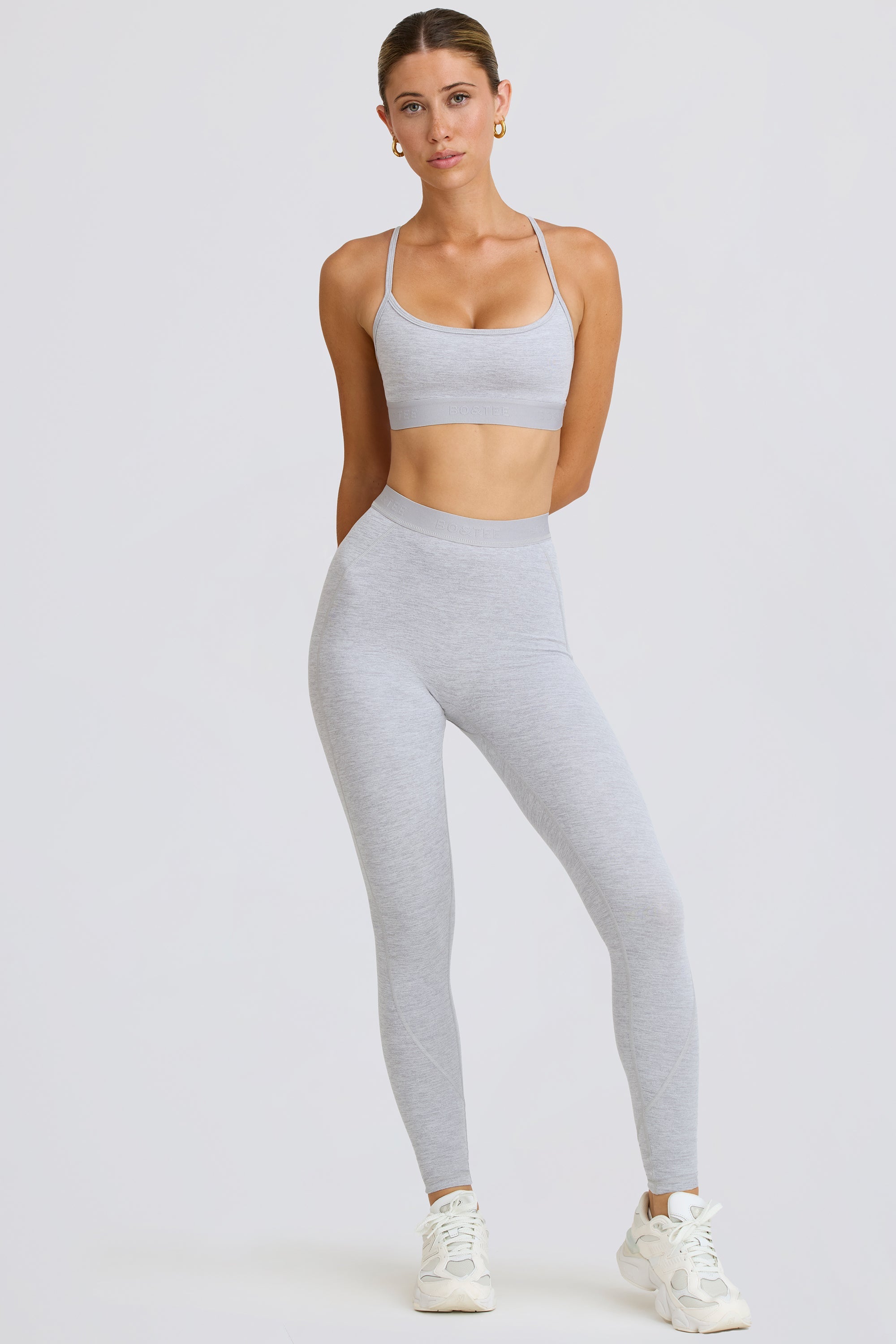 Courtside Classics Petite Soft Active Leggings in Grey Marl - Image 4