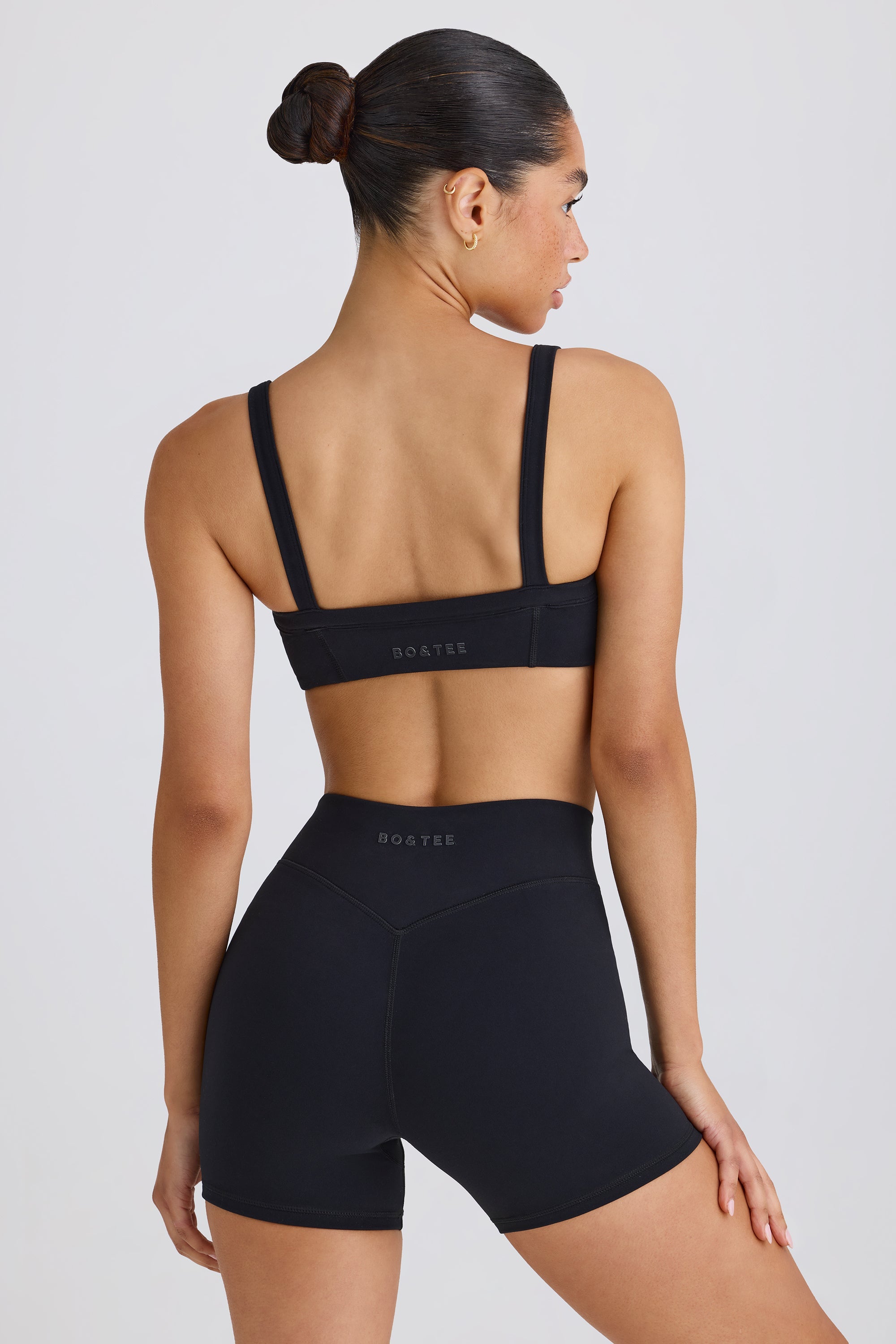 Jet Set Soft Active Crossover Mini Shorts in Black - Image 2
