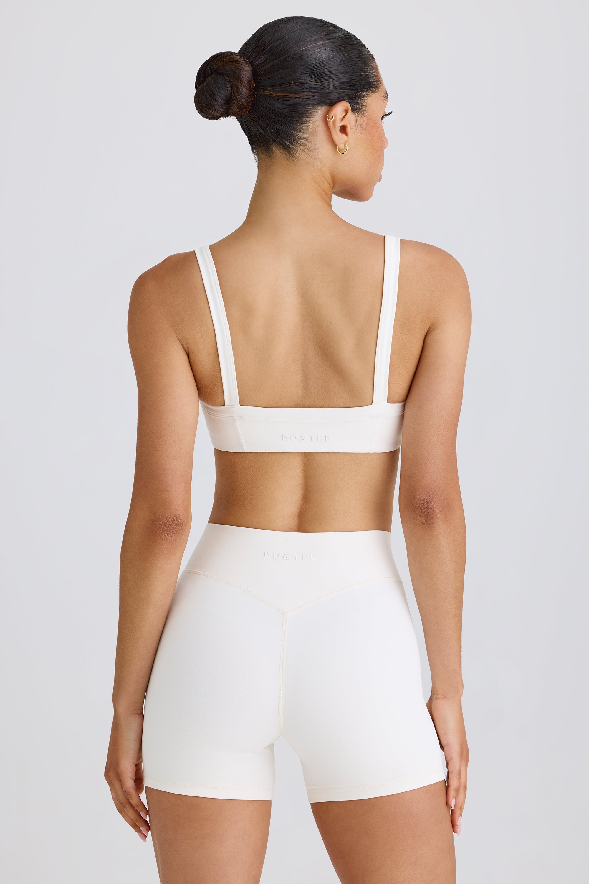 Jet Set Soft Active Crossover Mini Shorts in White - Image 2