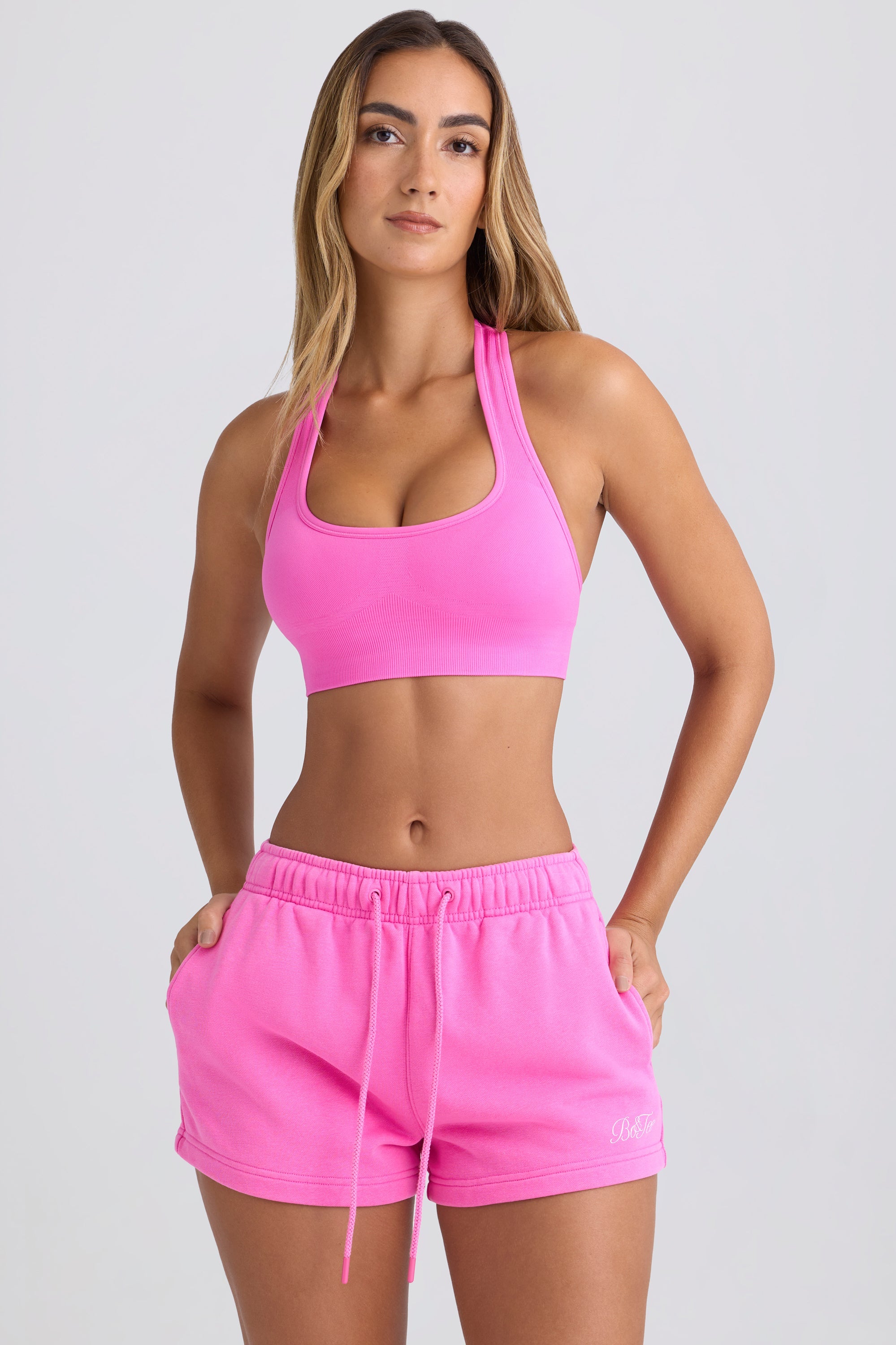 Mid-Rise Sweat Shorts in Sugar Pink - Image 4
