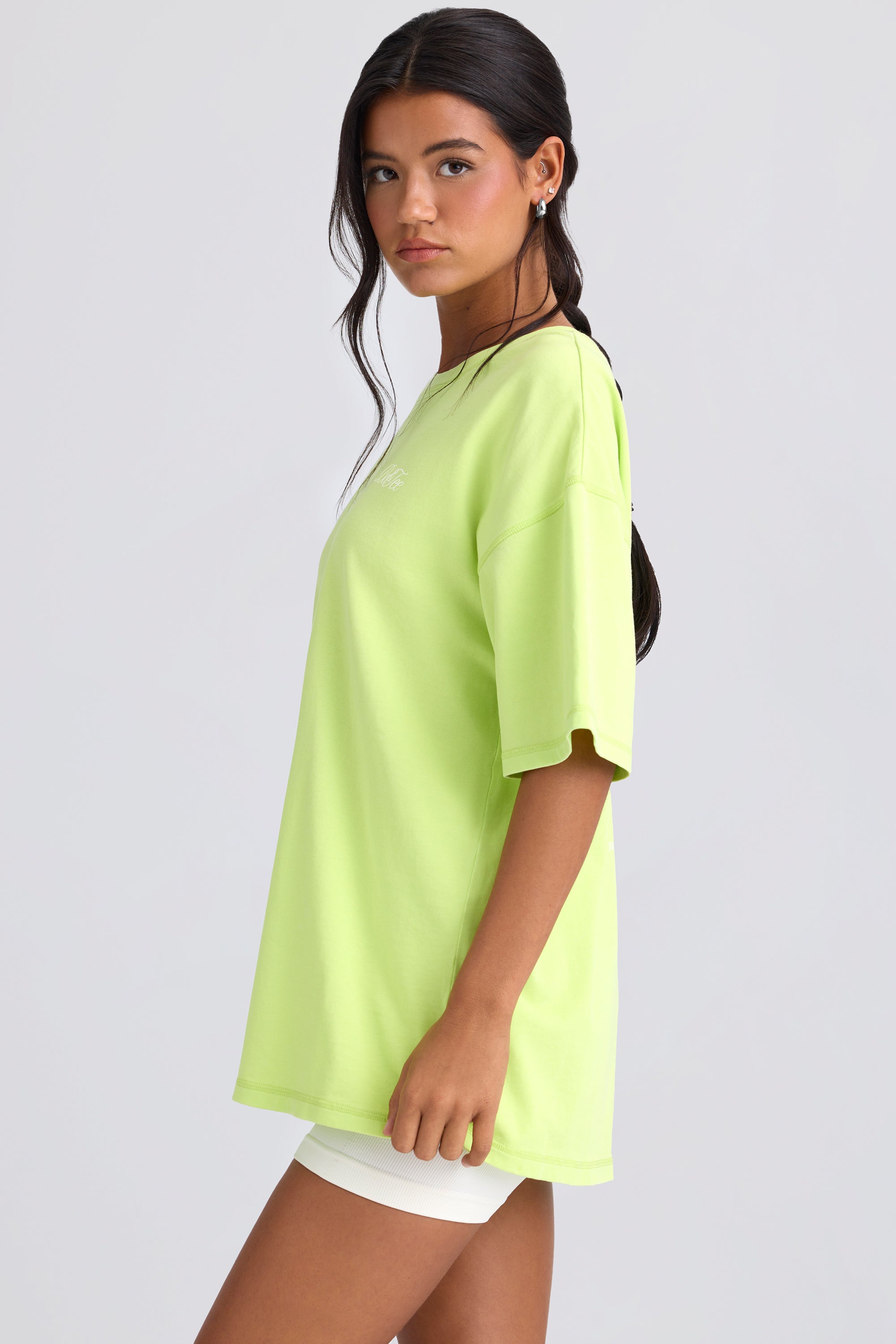 Oversized Short-Sleeve T-Shirt in Key Lime - Image 3