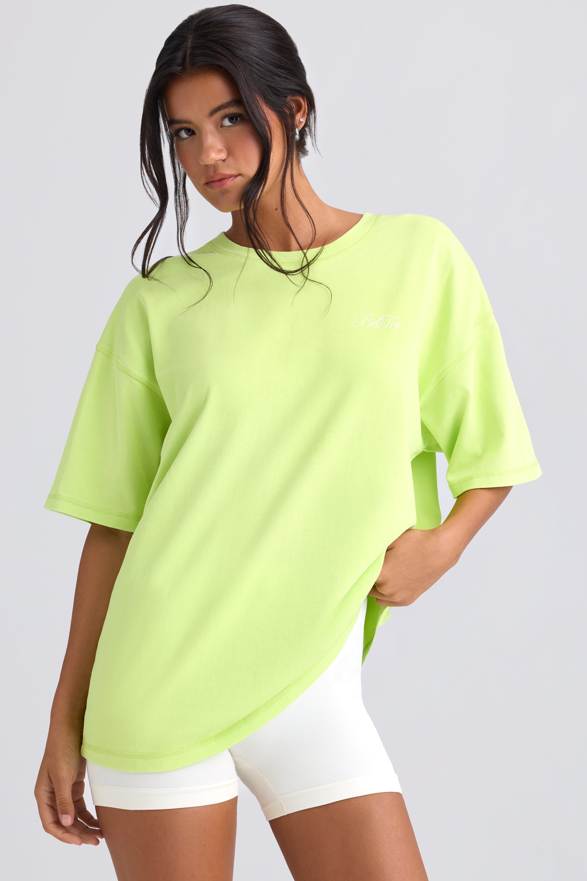 Oversized Short-Sleeve T-Shirt in Key Lime - Image 2