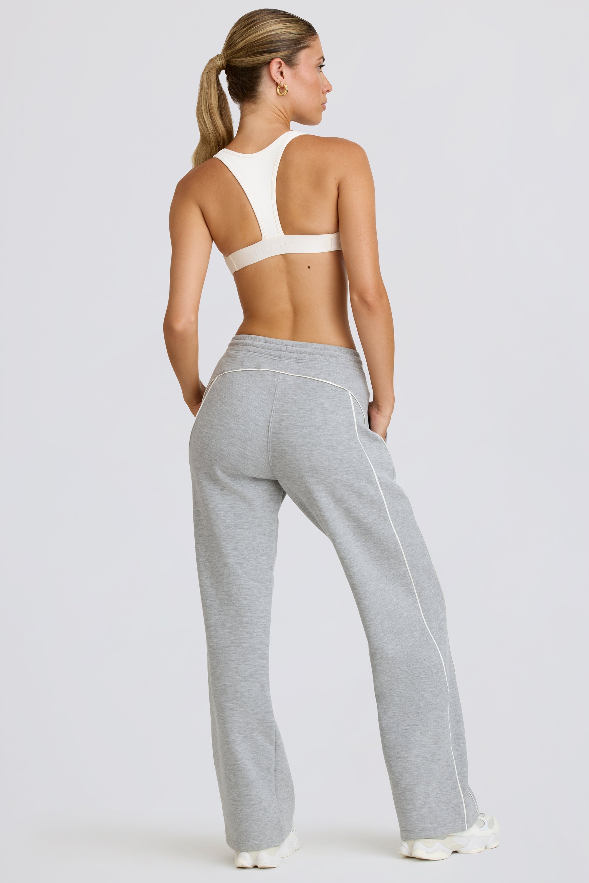 Courtside Classics Mid-Rise Straight-Leg Joggers in Grey Marl - Image 2