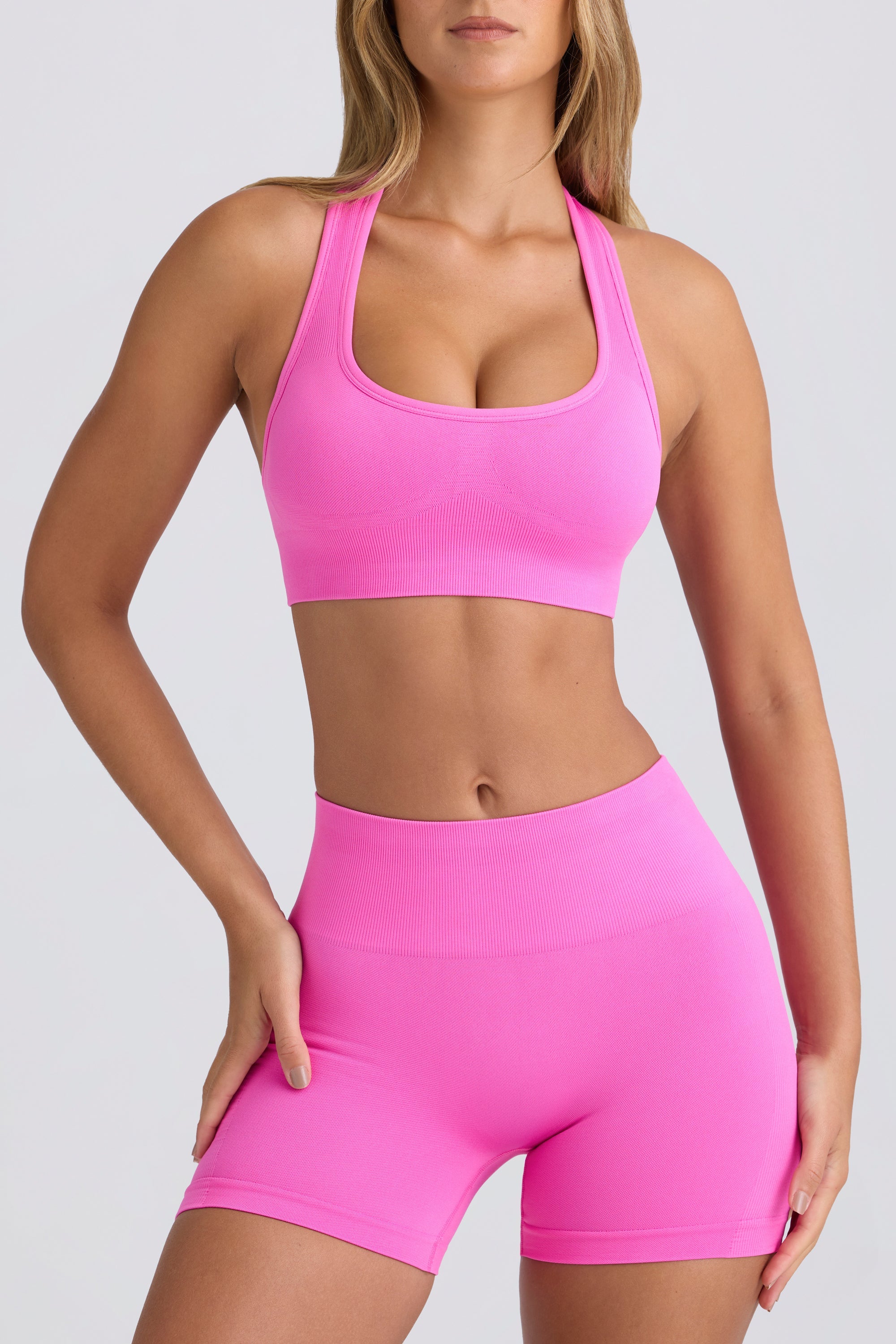 Super Sculpt Seamless High-Waist Mini Shorts in Sugar Pink - Image 7