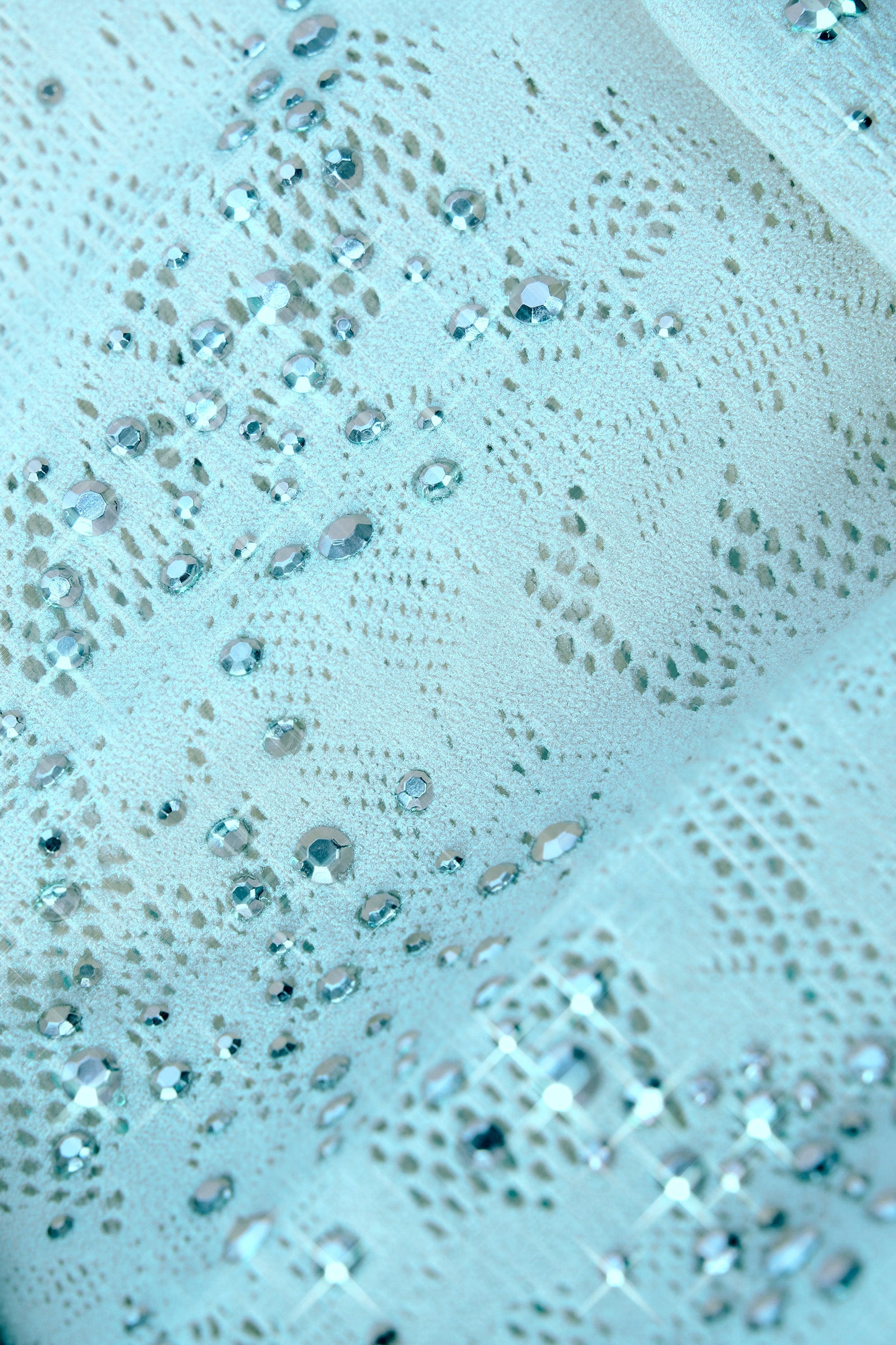 Stevie Tall Embellished Mid-Rise Flared Trousers in Ice Blue - Image 11