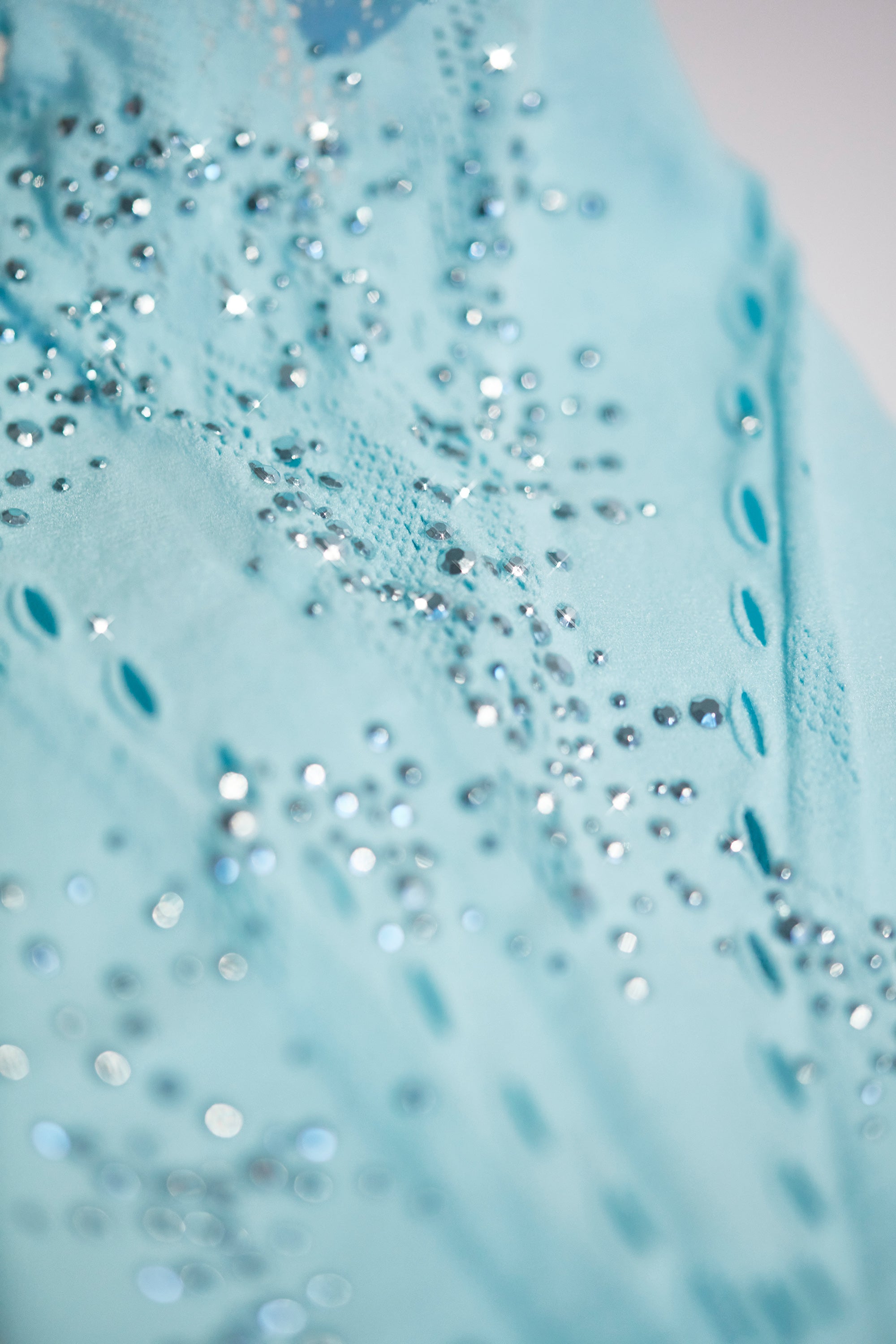 Stevie Embellished Mid-Rise Flared Trousers in Ice Blue - Image 11