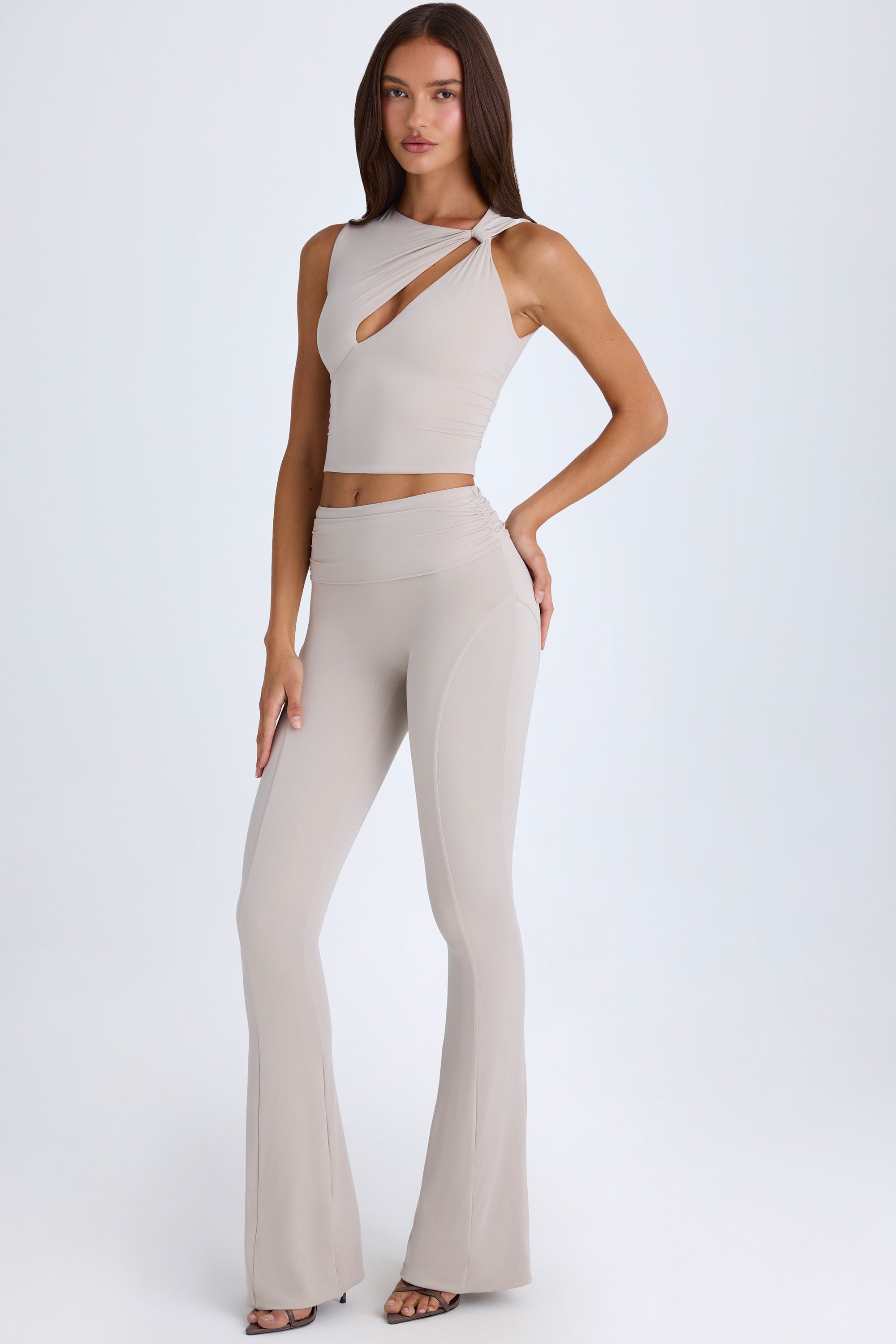 Abilene Twisted Cut-Out Tank Top in Taupe - Image 8