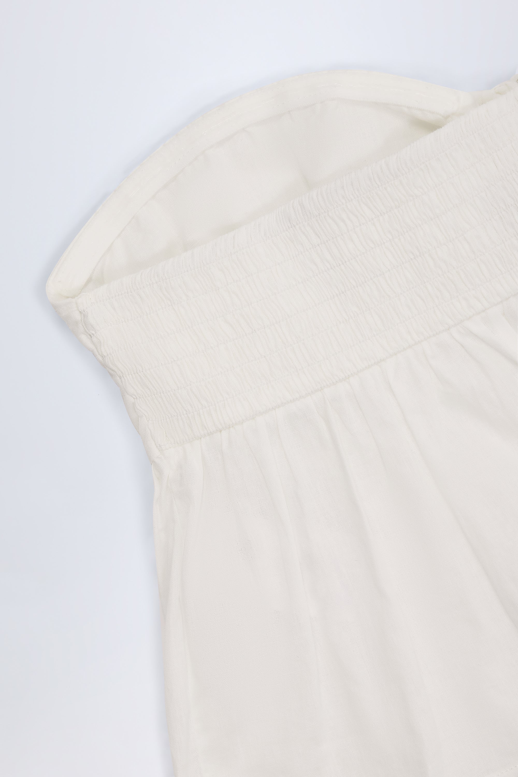 Alma Tie-Front Bandeau Crop Top in White - Image 6
