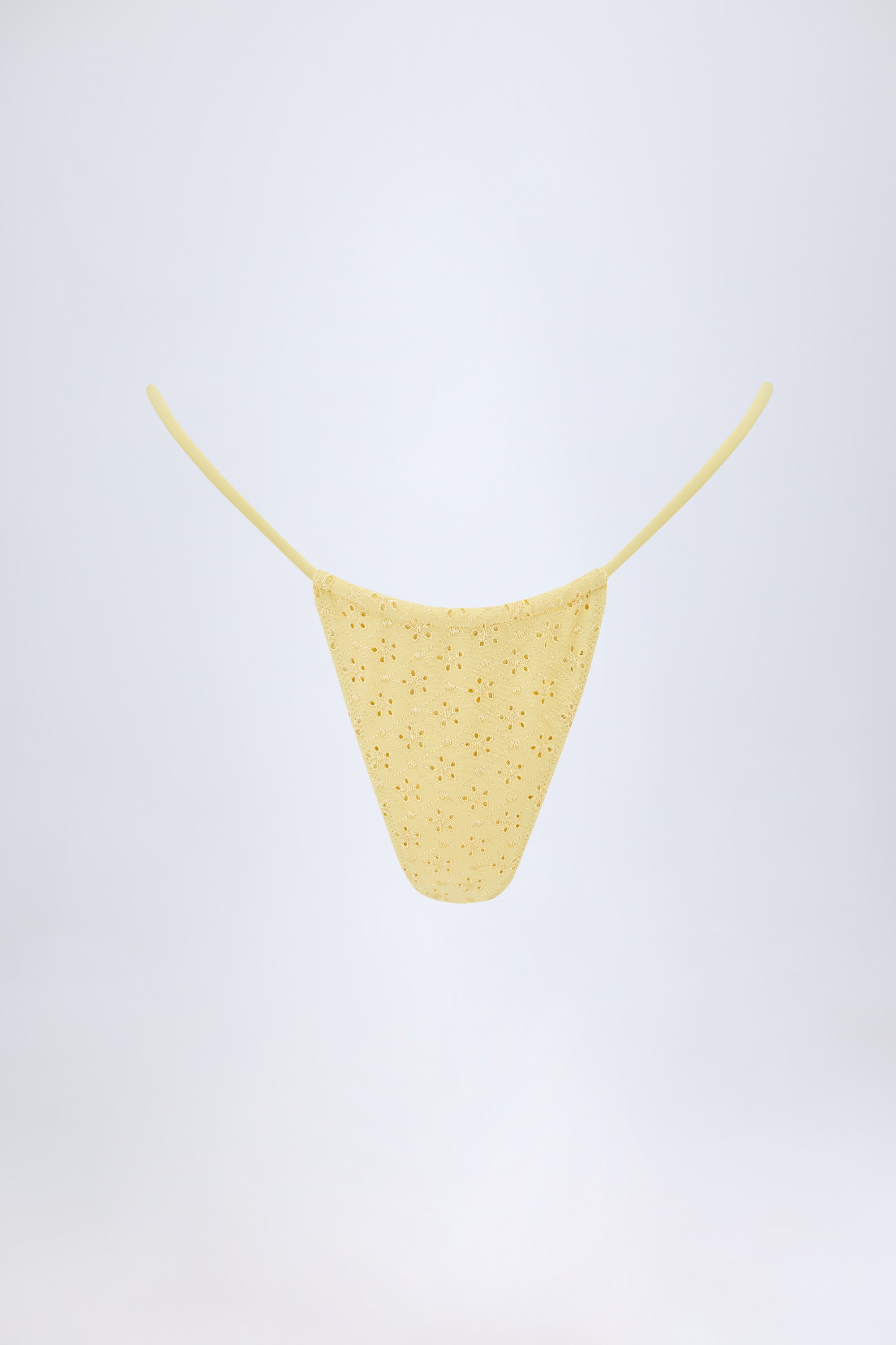 Andros Broderie Anglaise Drawstring Bikini Bottoms in Lemon Yellow - Image 2