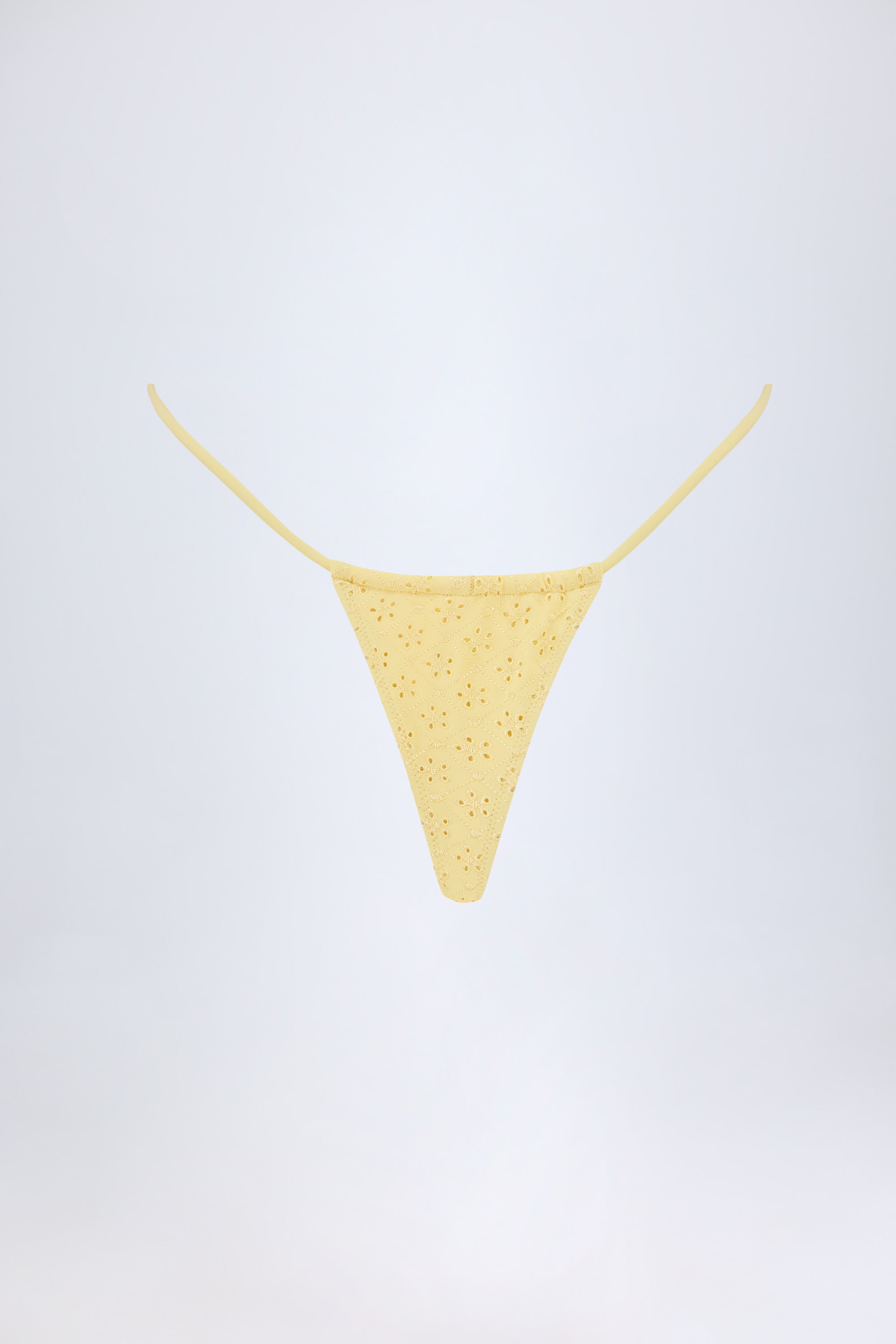 Andros Broderie Anglaise Drawstring Bikini Bottoms in Lemon Yellow - Image 3