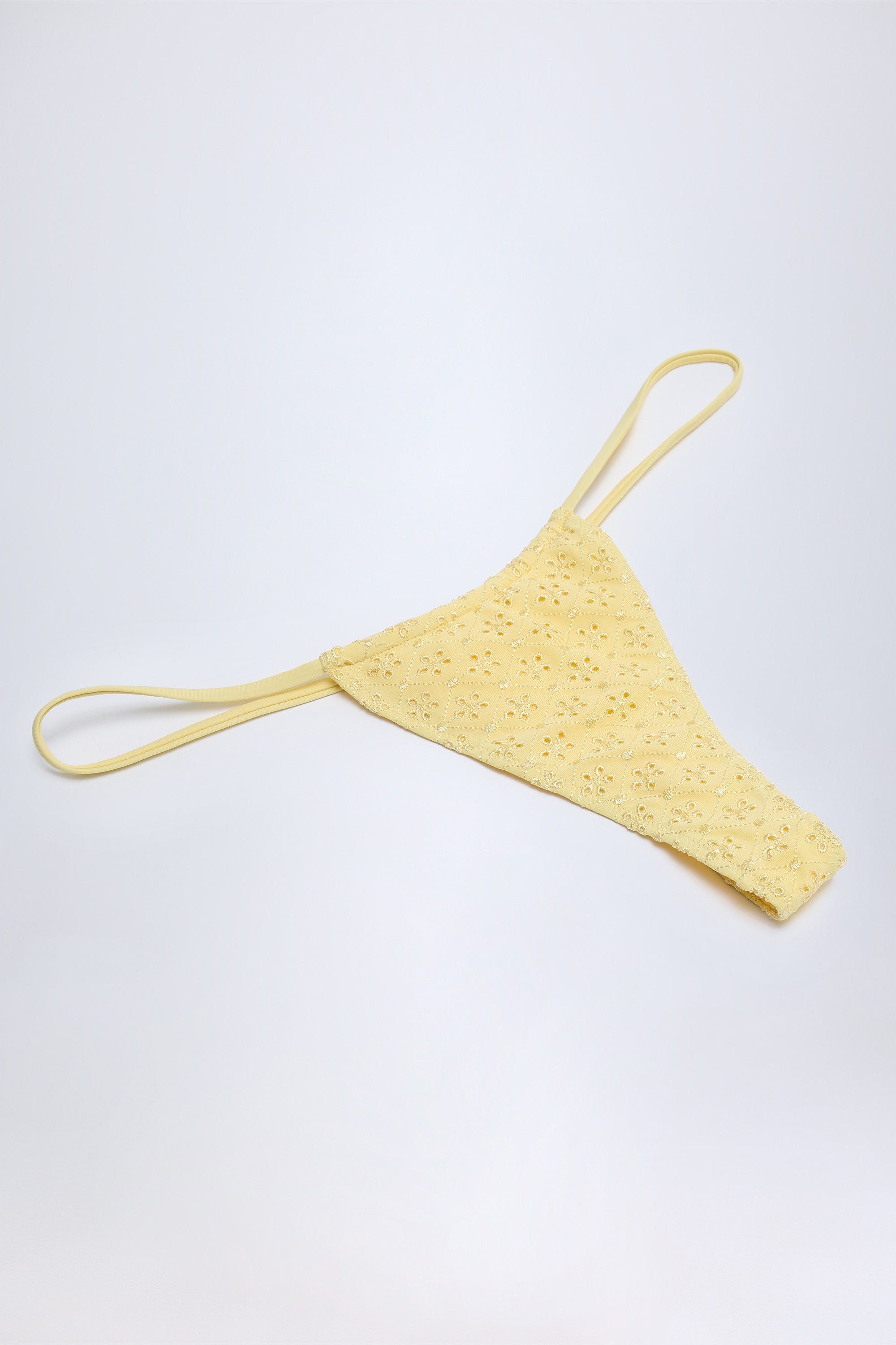 Andros Broderie Anglaise Drawstring Bikini Bottoms in Lemon Yellow - Image 4