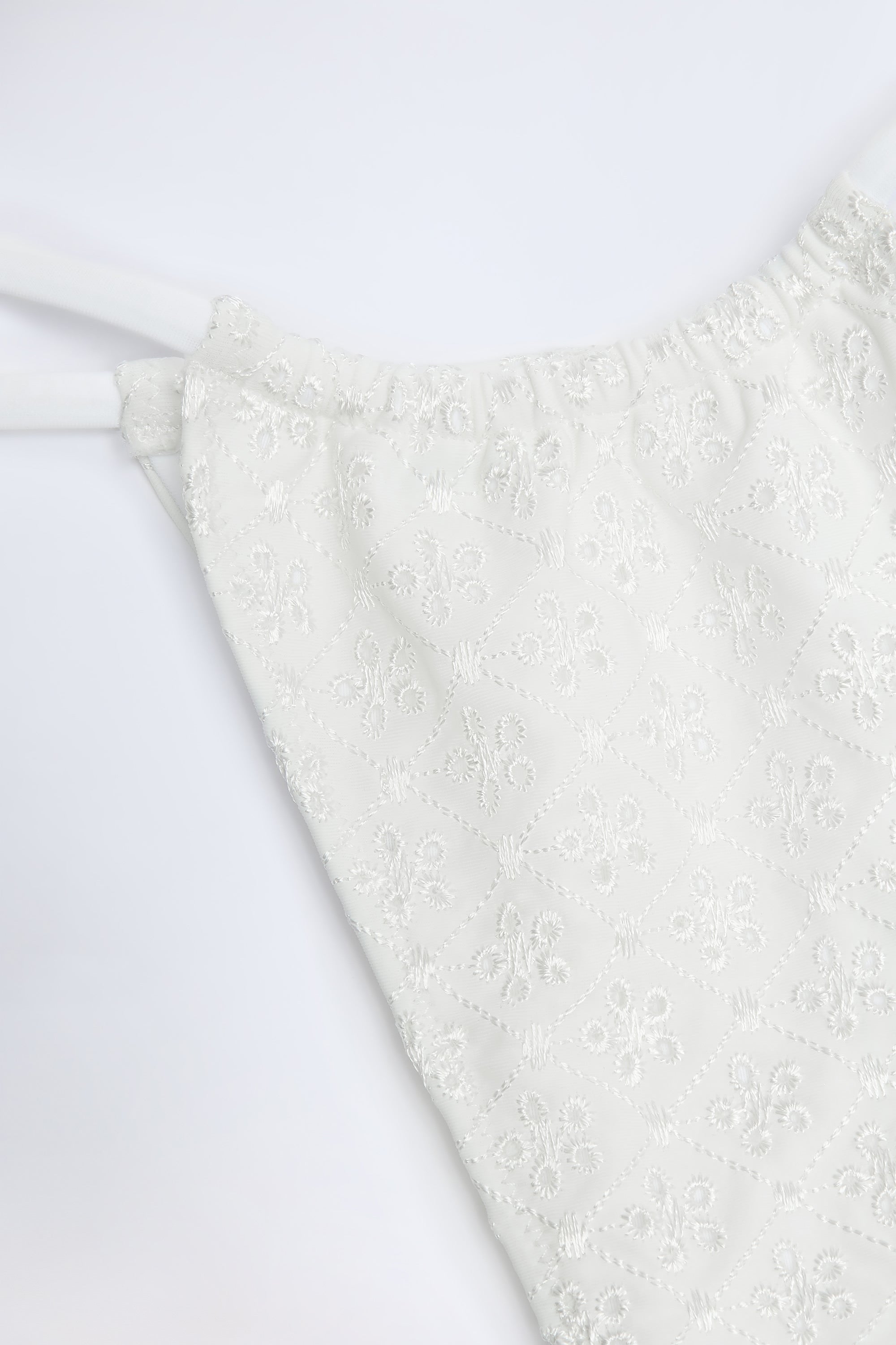Andros Broderie Anglaise Drawstring Bikini Bottoms in White - Image 5