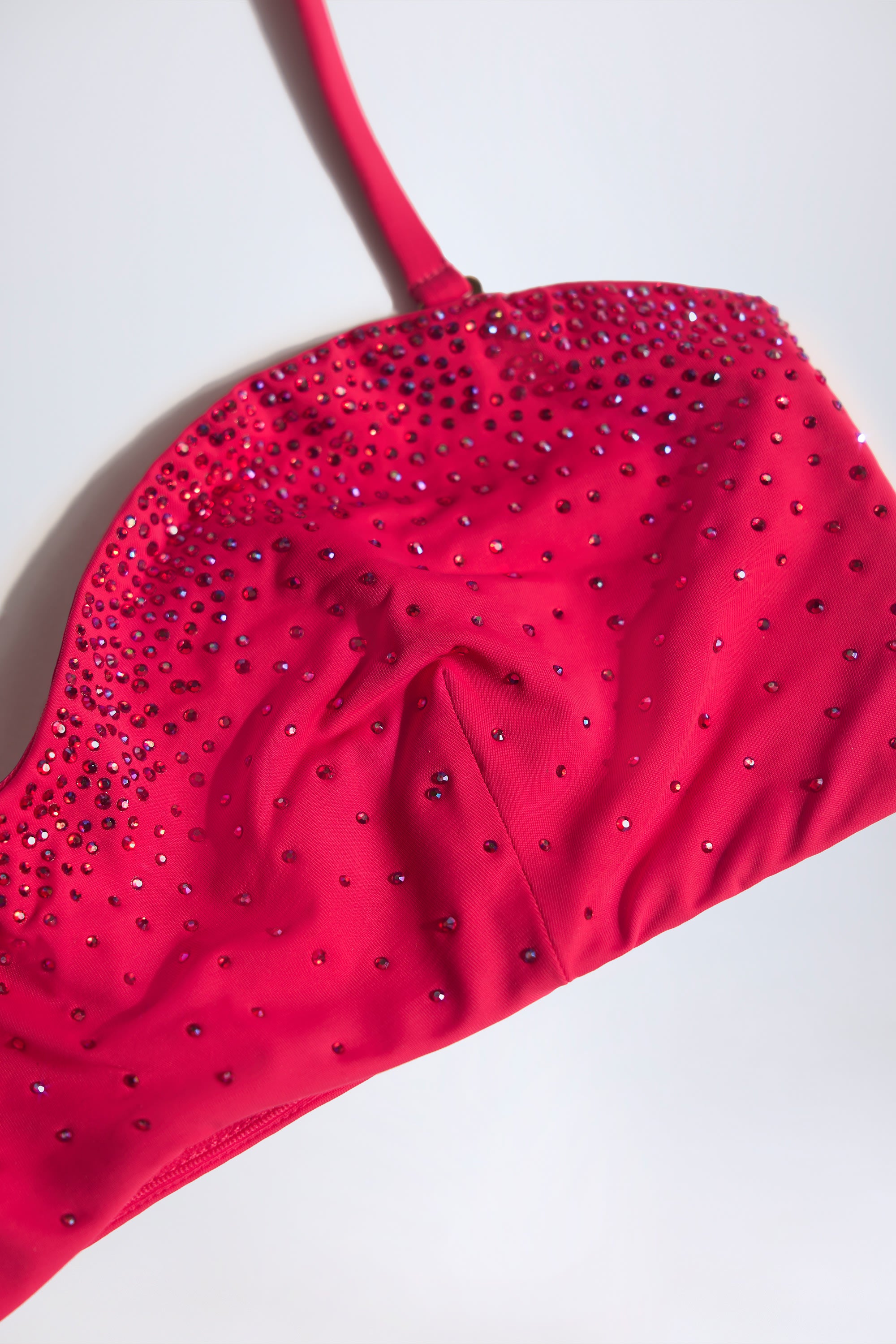 Anguilla Embellished Bandeau Bikini Top in Raspberry Pink - Image 5