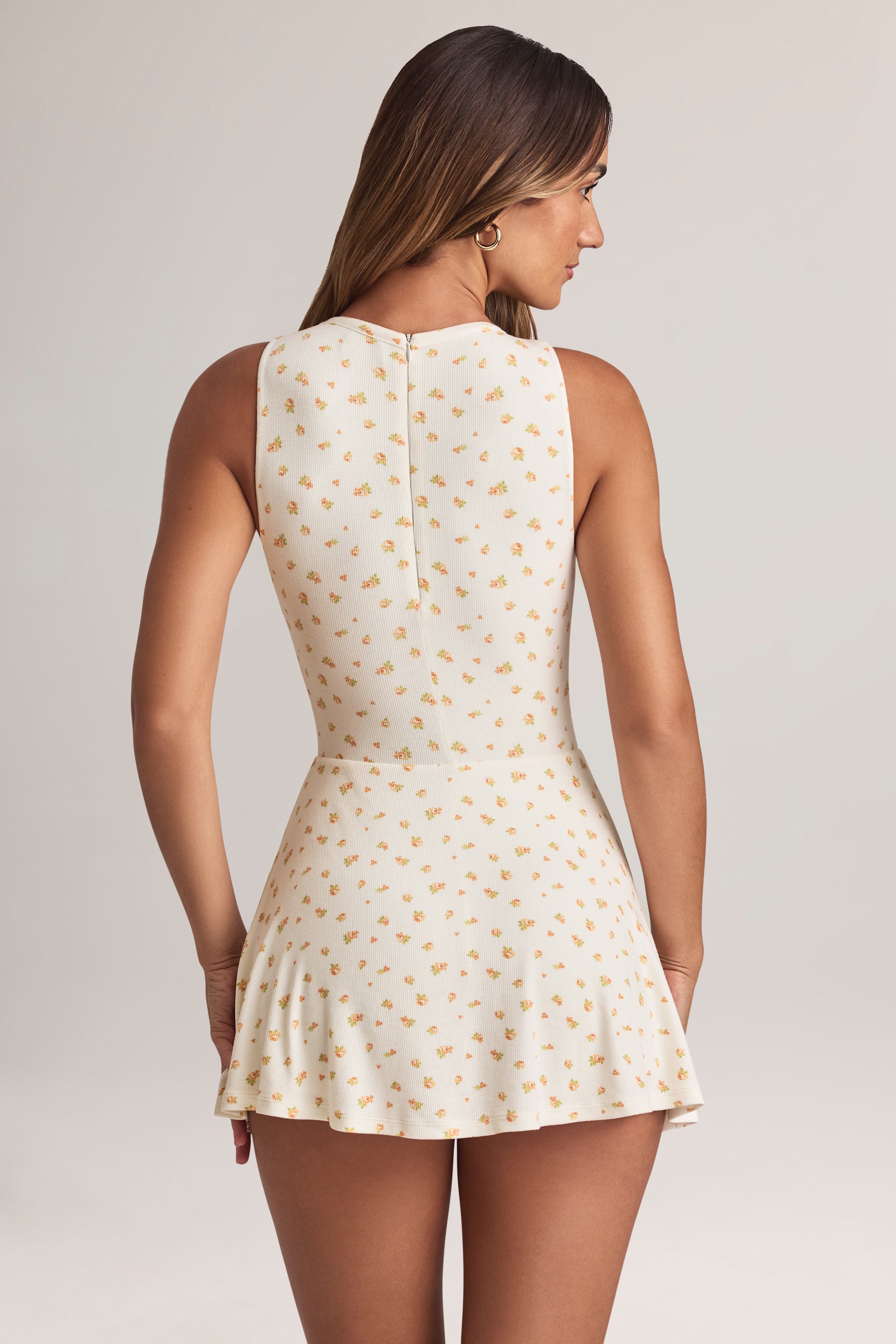 Annie Modal Button-Detail A-Line Mini Dress in Floral Print - Image 3