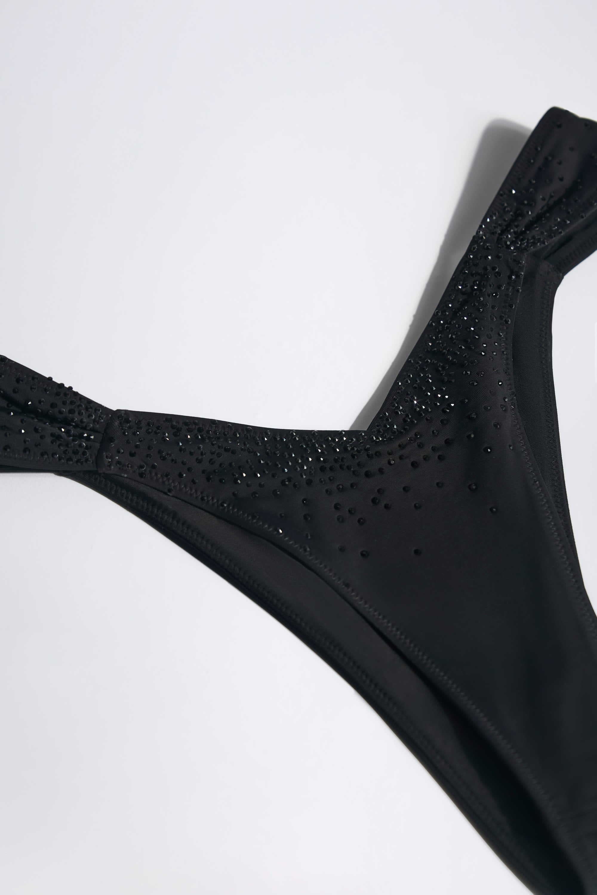 Aruba Embellished Ruched Cheeky Bikini Bottoms in Black - Image 4