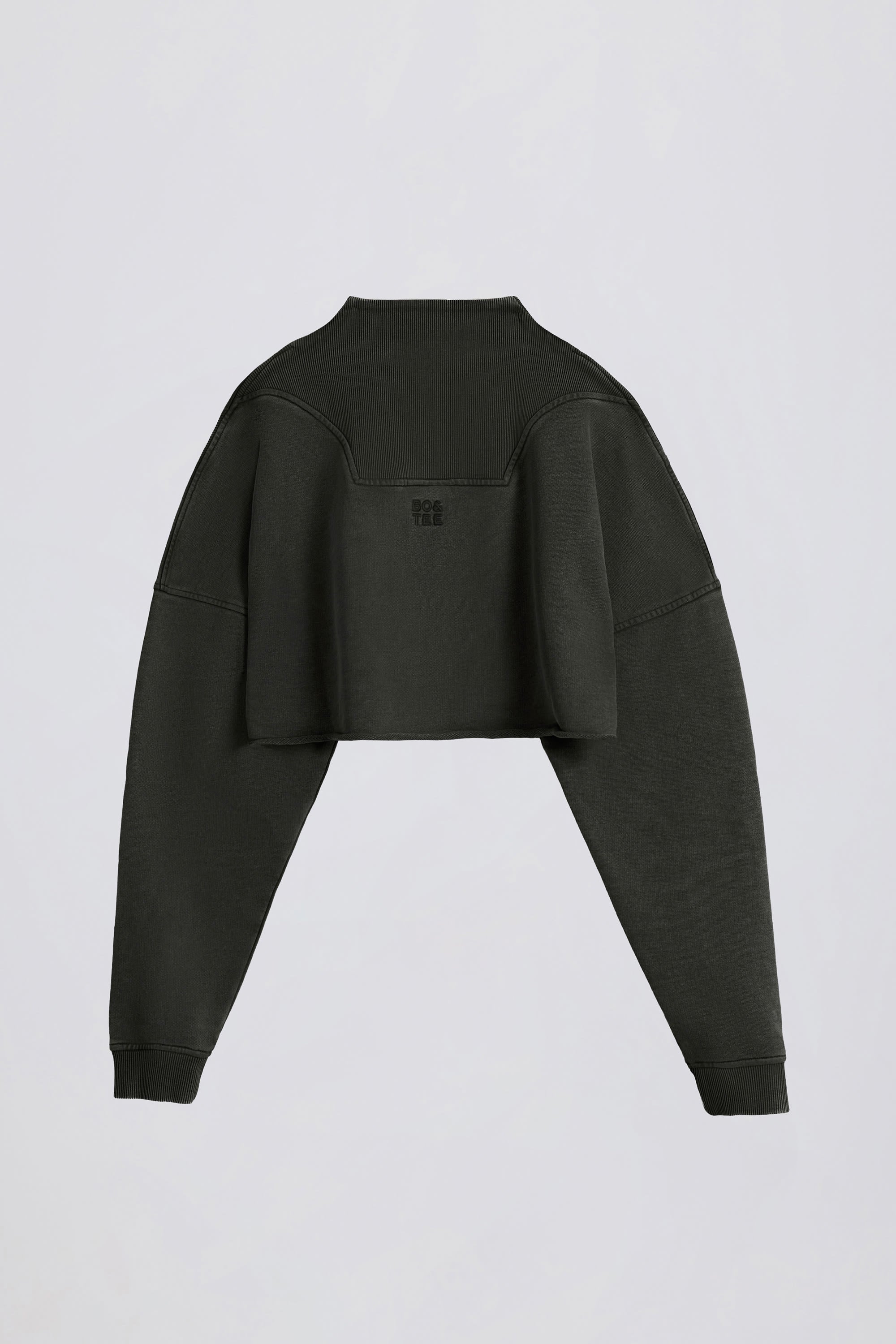 Acid Wash Cropped Sweatshirt in Ash - Image 3