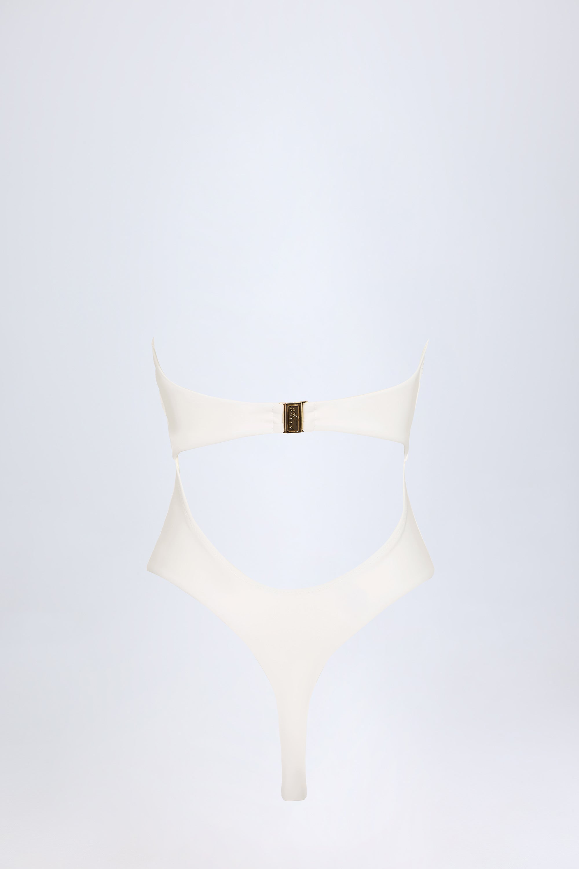 Bahari Cut-Out Hardware-Detail Swimsuit in White - Image 4