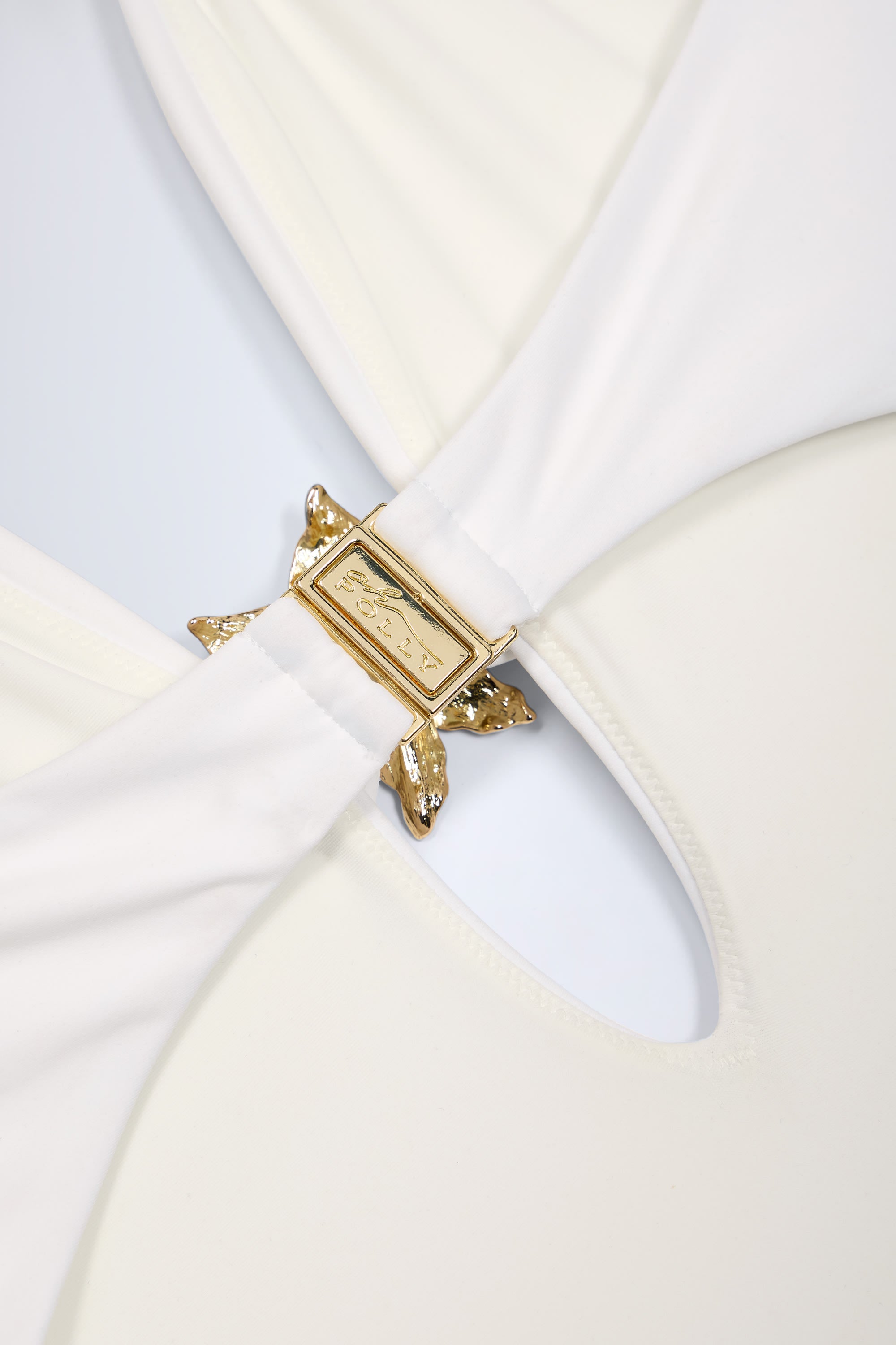 Bahari Cut-Out Hardware-Detail Swimsuit in White - Image 6
