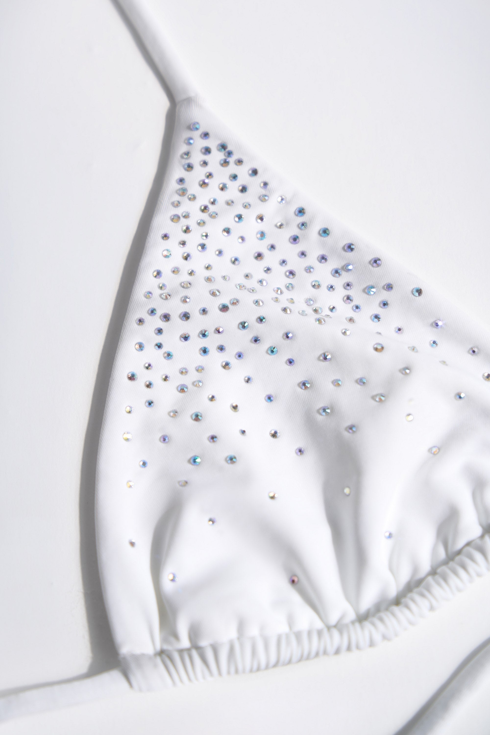 Embellished Triangle Bikini Top in White - Image 4