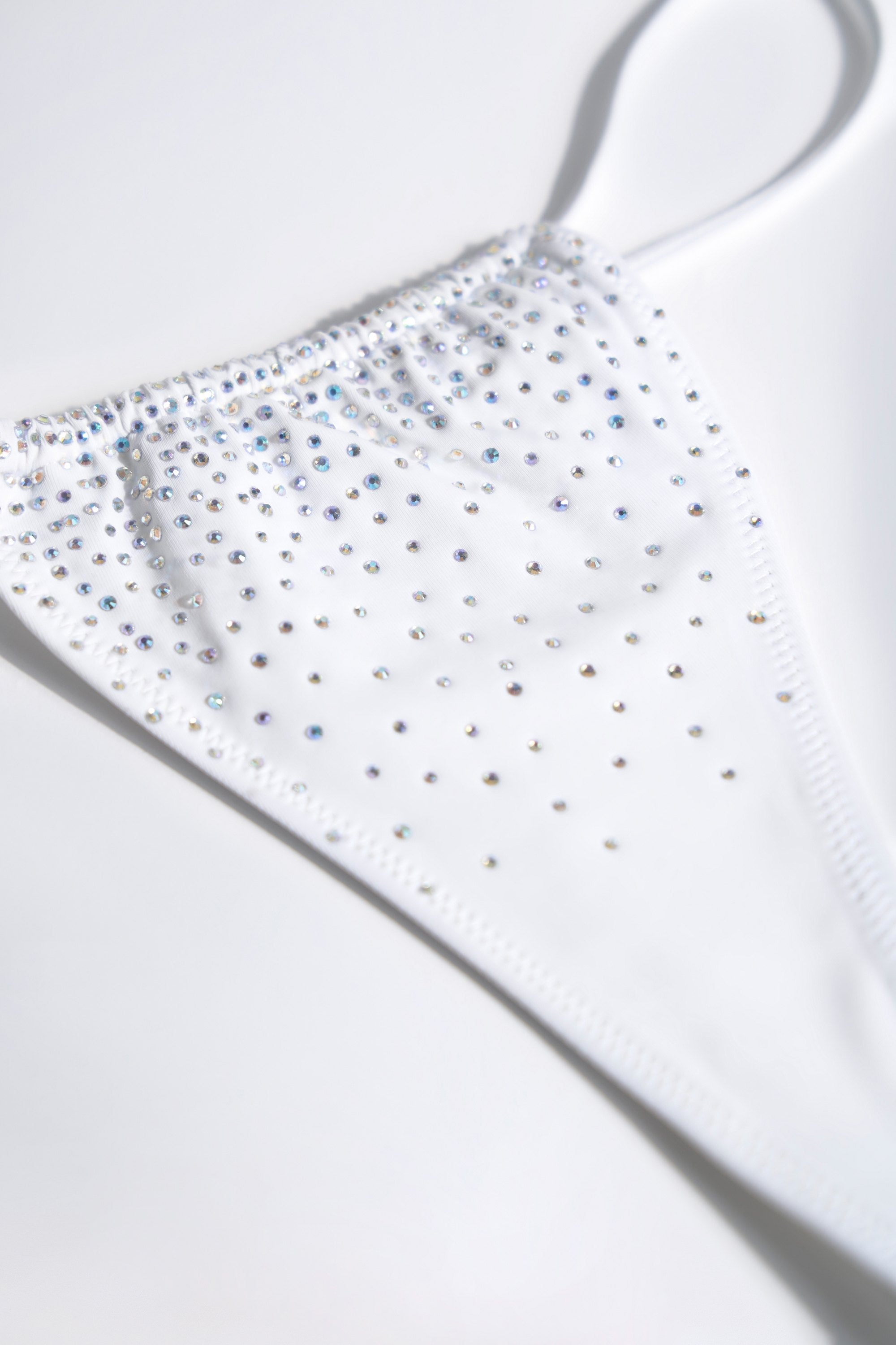 Embellished Drawstring Thong Bikini Bottoms in White - Image 5