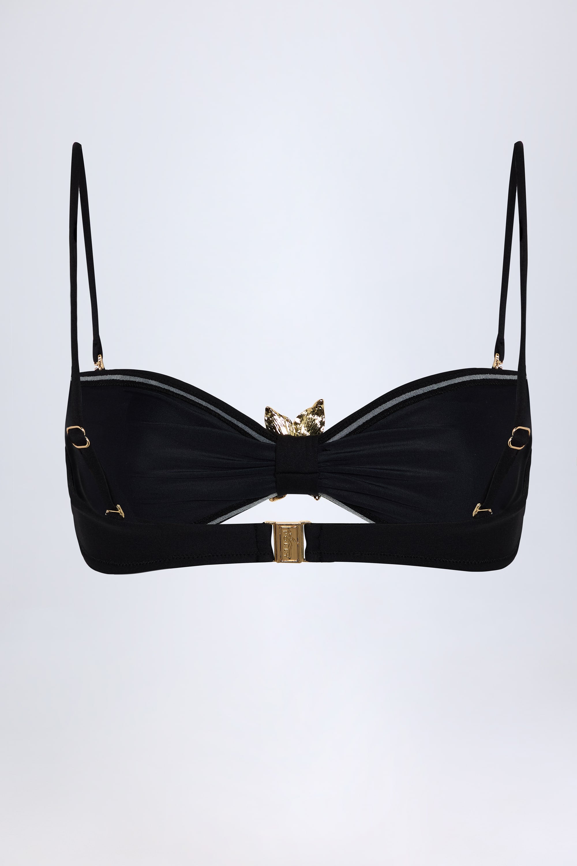 Baracoa Hardware-Detail Halterneck Bikini Top in Black - Image 4