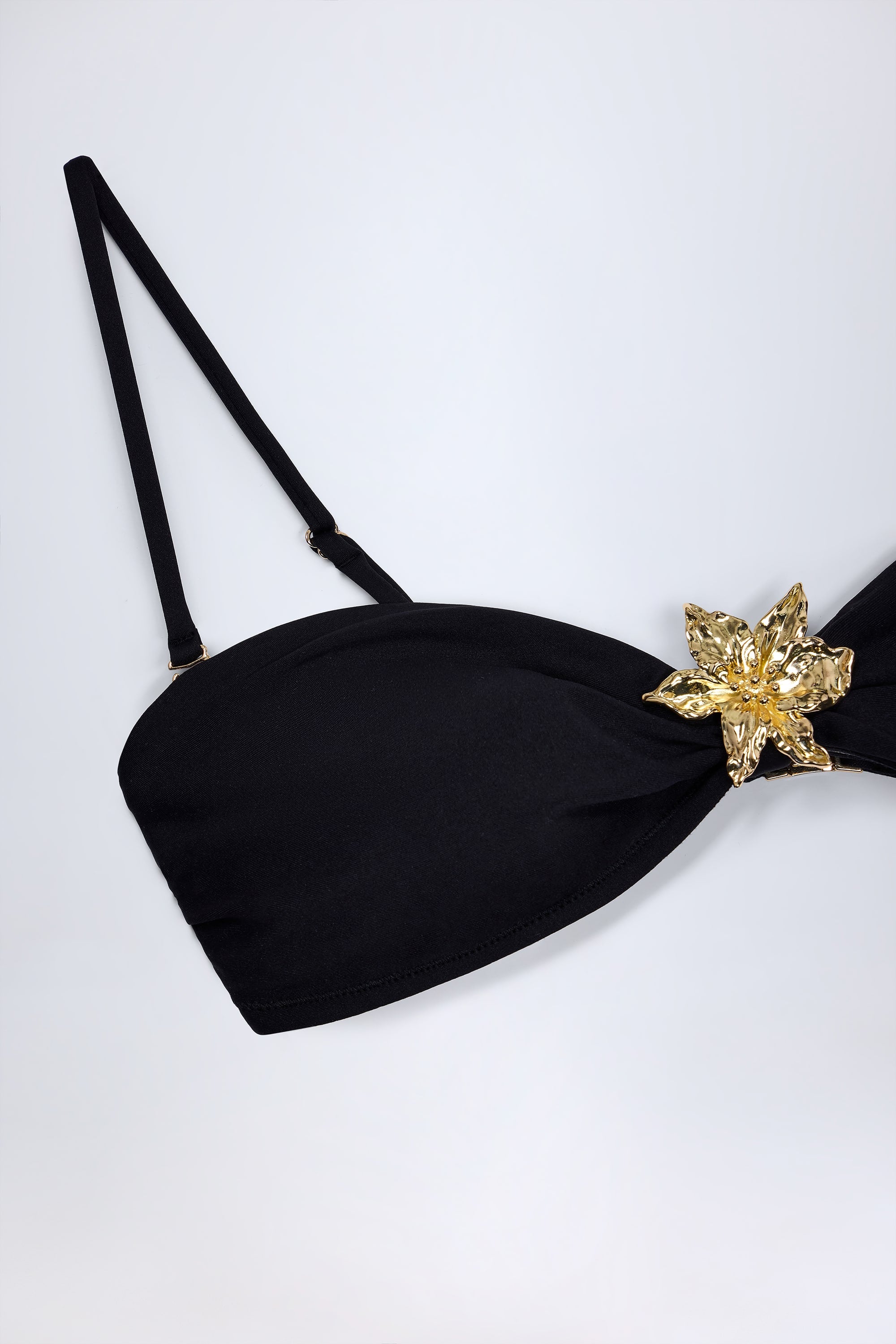 Baracoa Hardware-Detail Halterneck Bikini Top in Black - Image 6