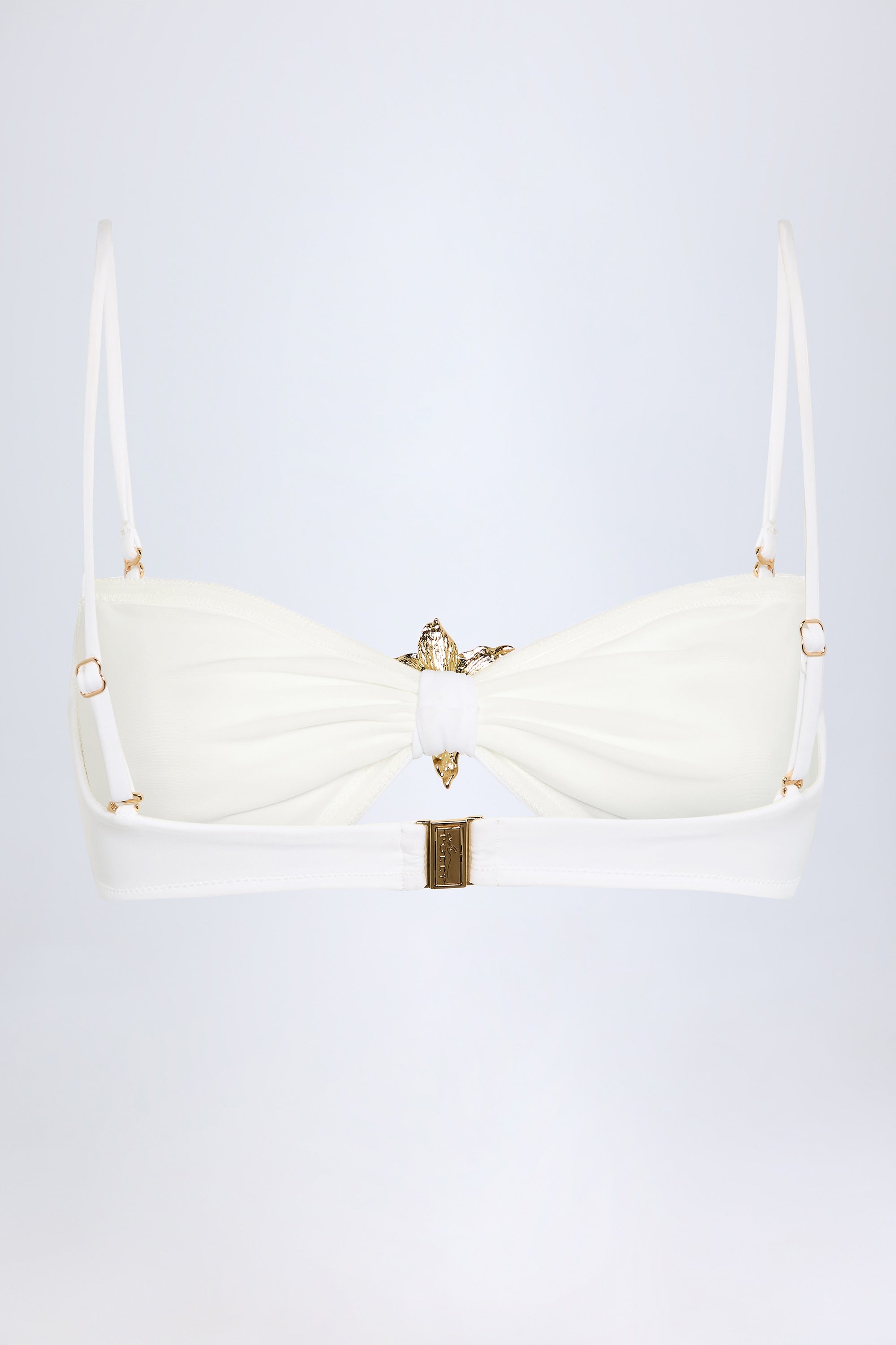 Baracoa Hardware-Detail Halterneck Bikini Top in White - Image 4