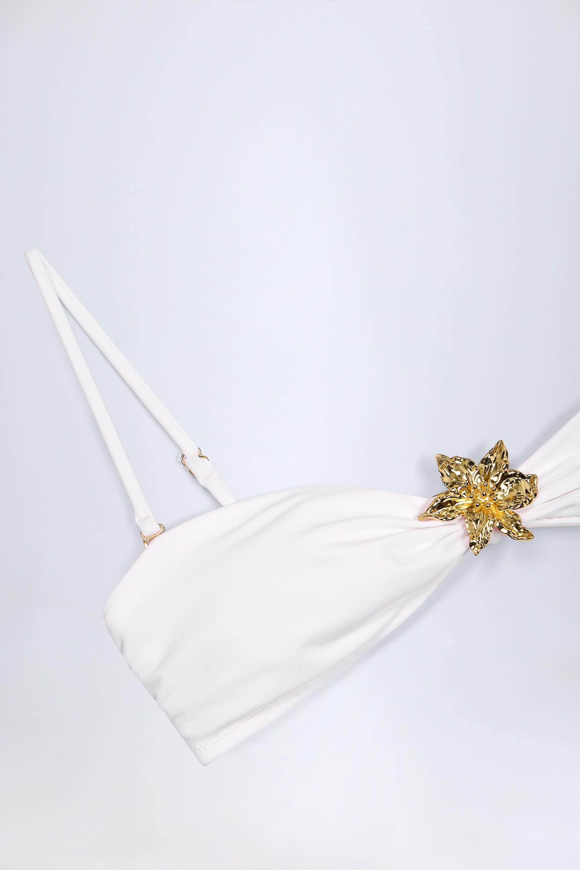 Baracoa Hardware-Detail Halterneck Bikini Top in White - Image 5