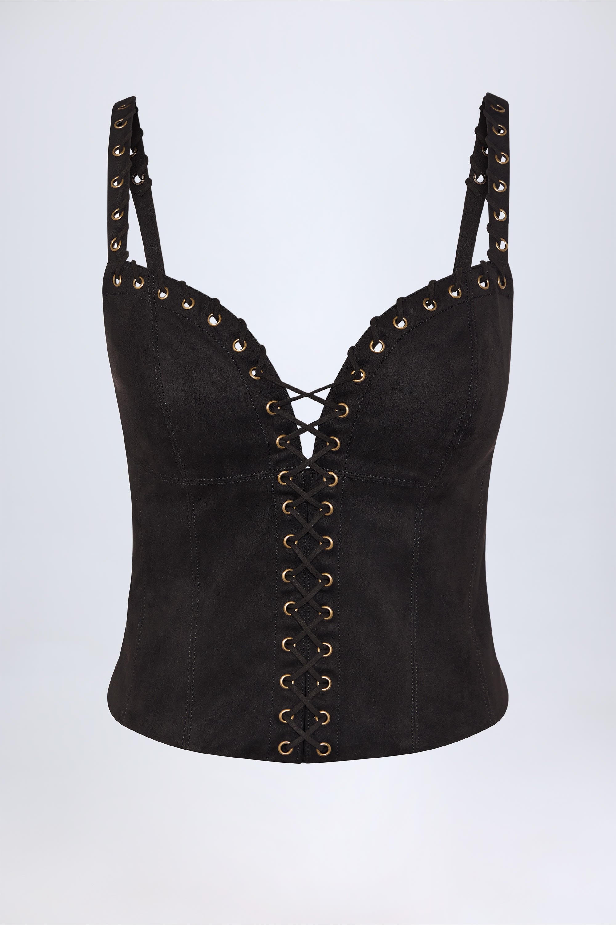 Bela Lace-Up Top in Black