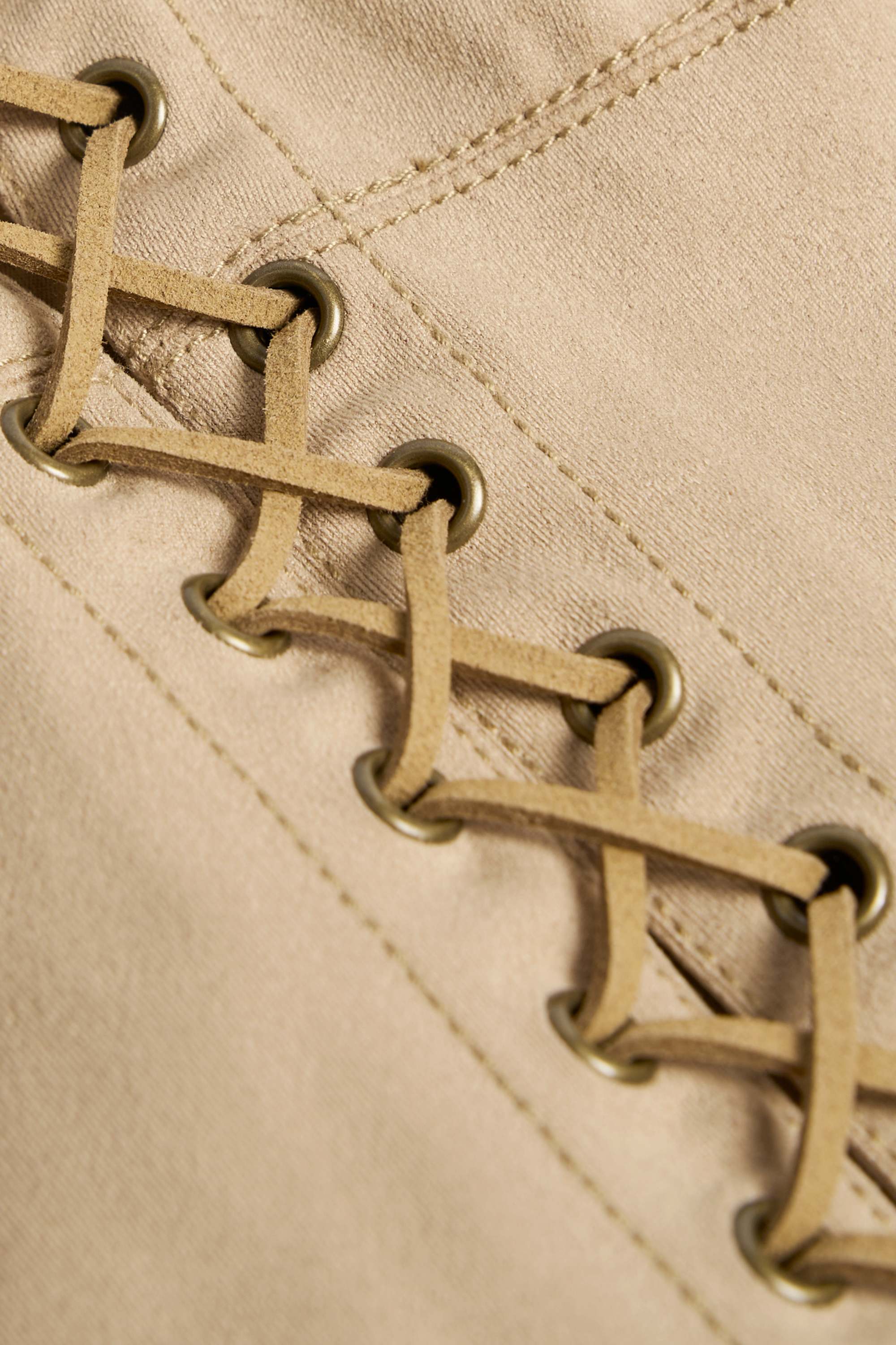 Bela Lace-Up Top in Tan - Image 5