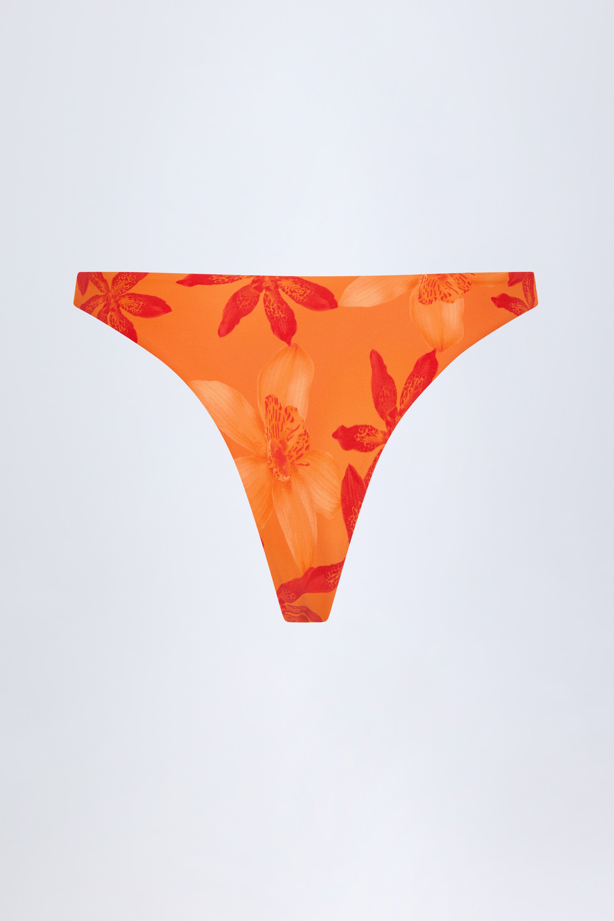 Beqa Hardware-Detail Cheeky Bikini Bottoms in Orange Orchid Print - Image 4