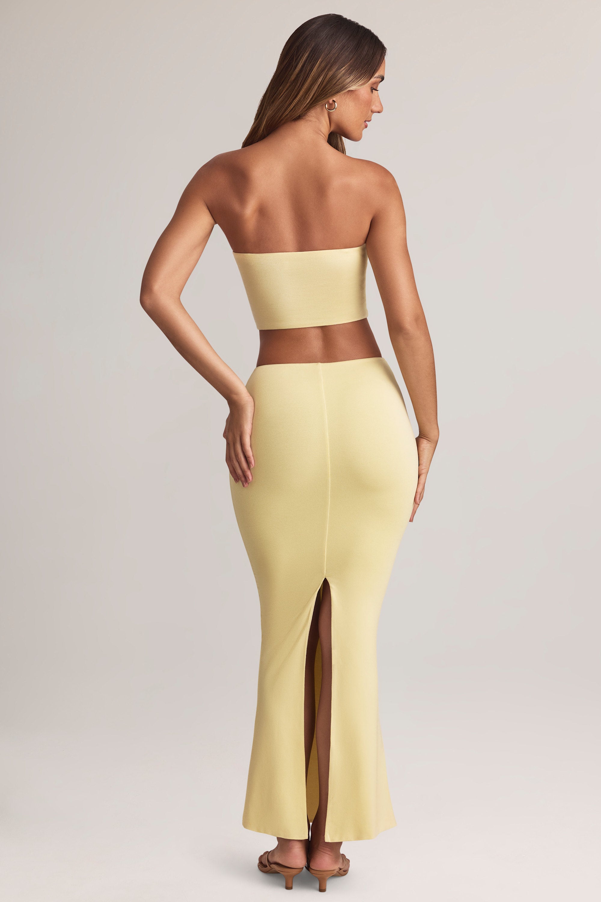 Blake Modal Mid-Rise Maxi Skirt in Lemon Sherbet - Image 3