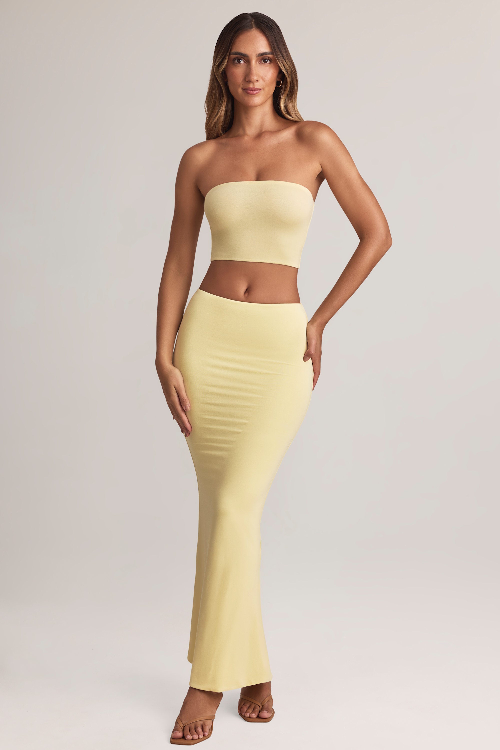 Blake Modal Mid-Rise Maxi Skirt in Lemon Sherbet - Image 6