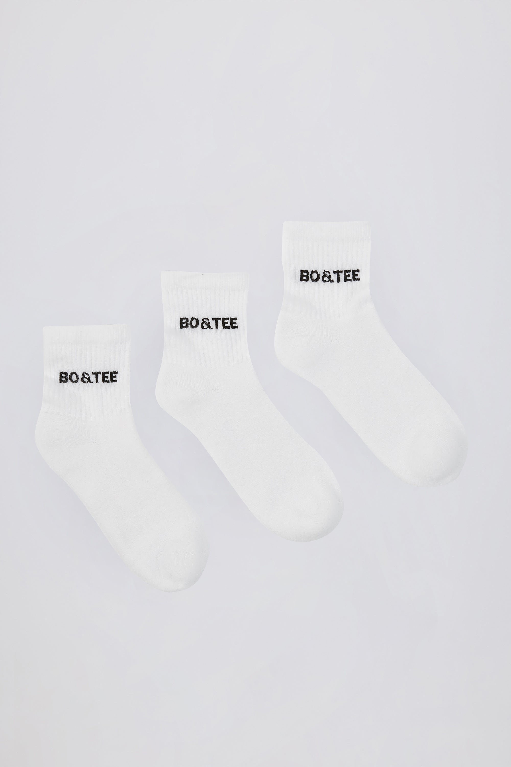 Ribbed Half-Crew Sock Bundle in White