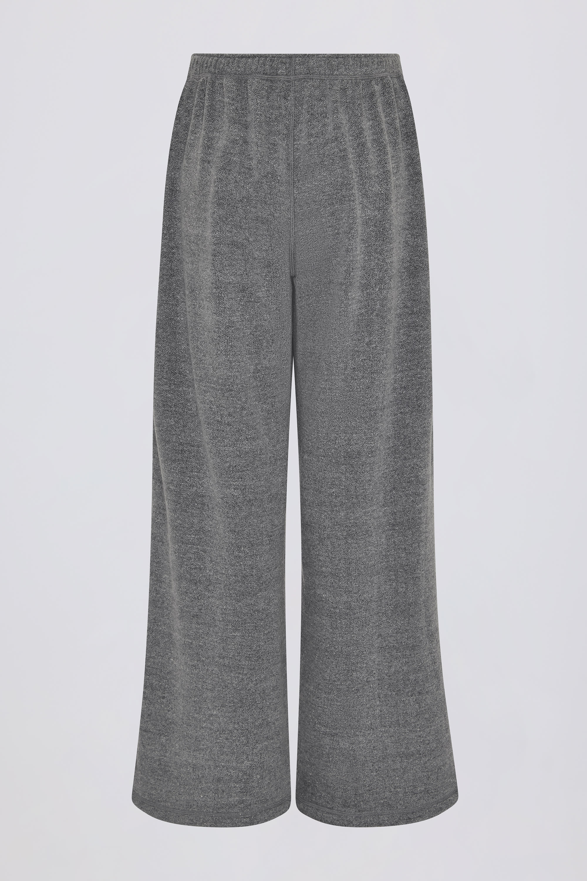 Button-Detail Low-Rise Wide-Leg Joggers in Dark Grey - Image 5