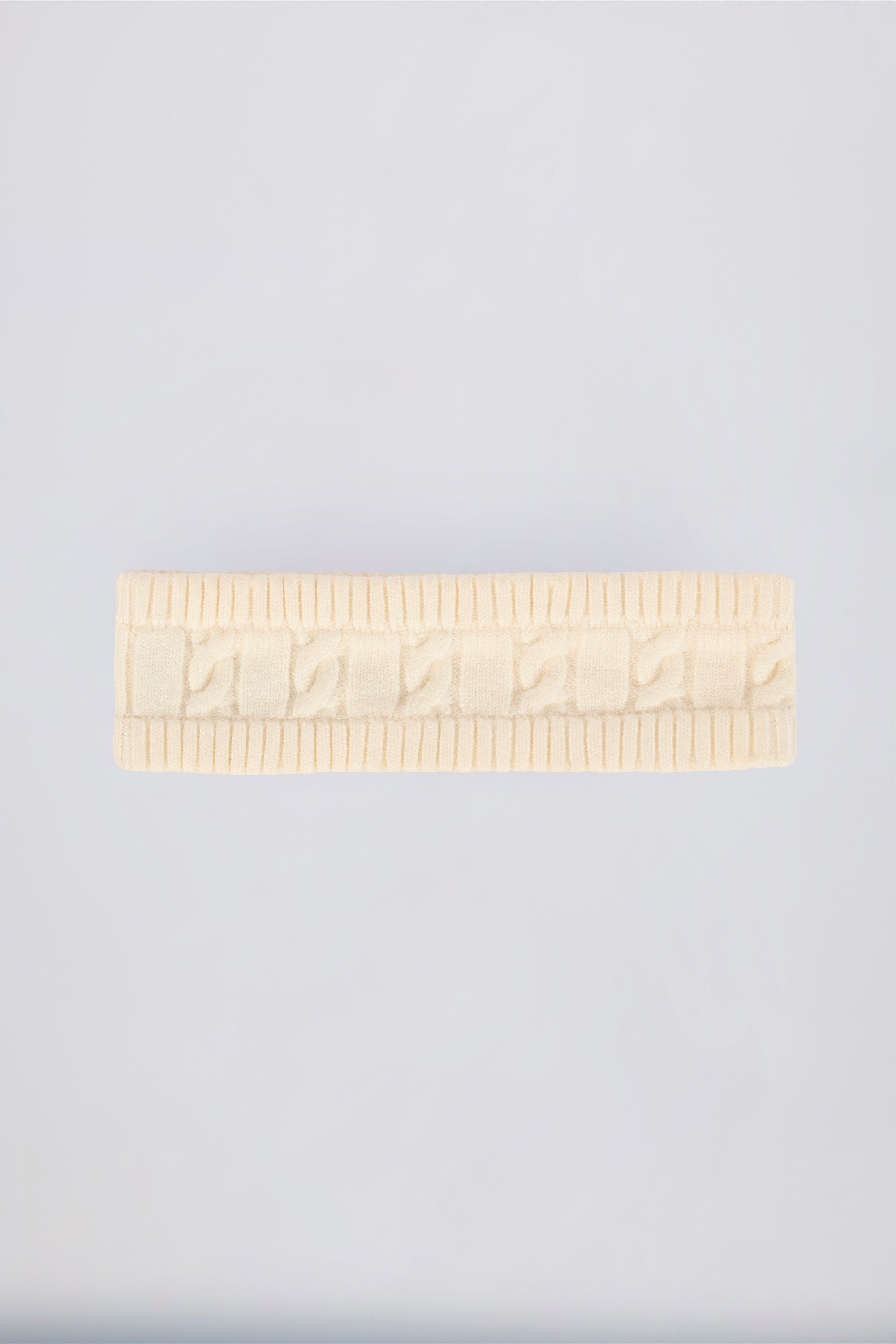 Cable-Knit Headband in Cream - Image 2