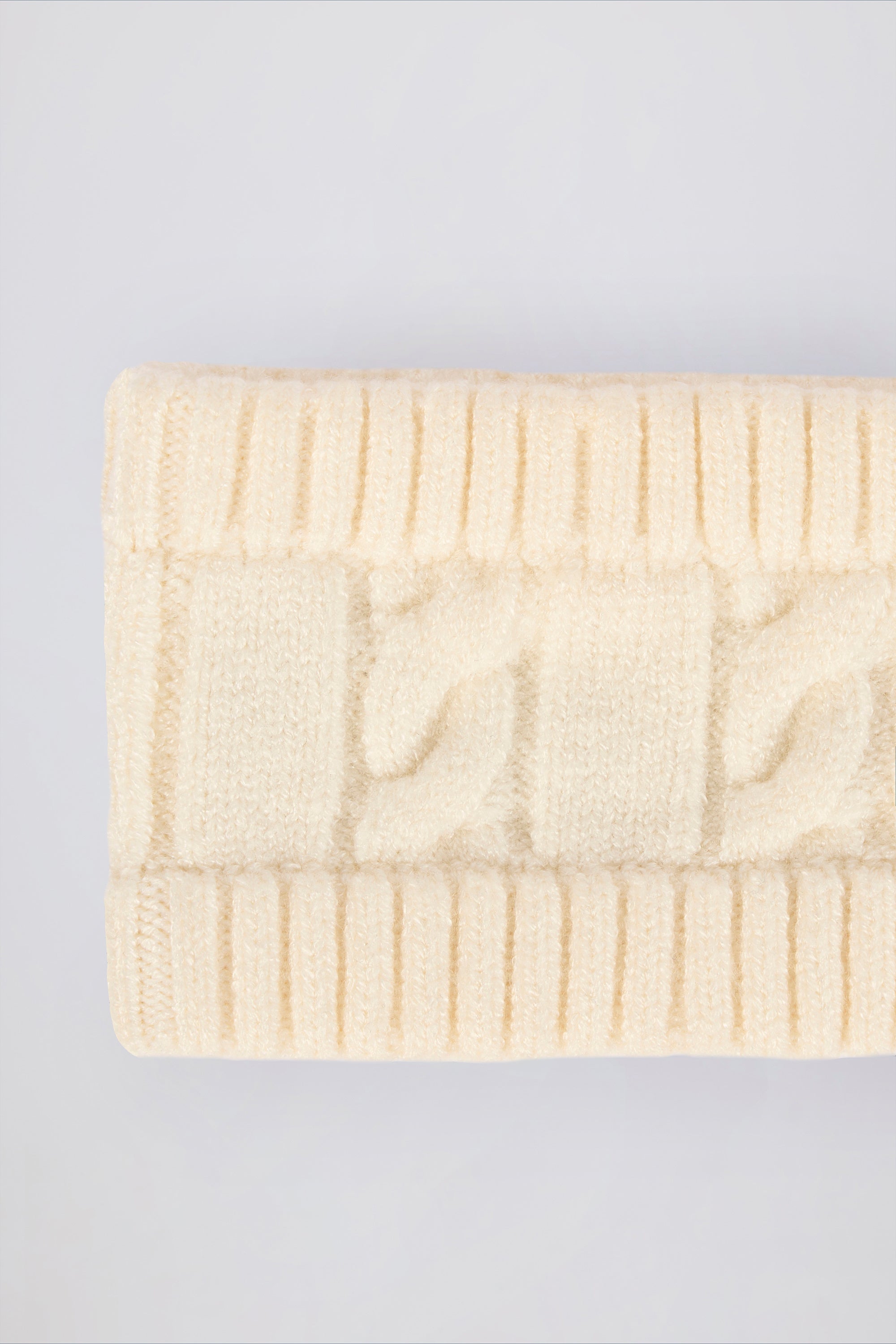 Cable-Knit Headband in Cream - Image 3