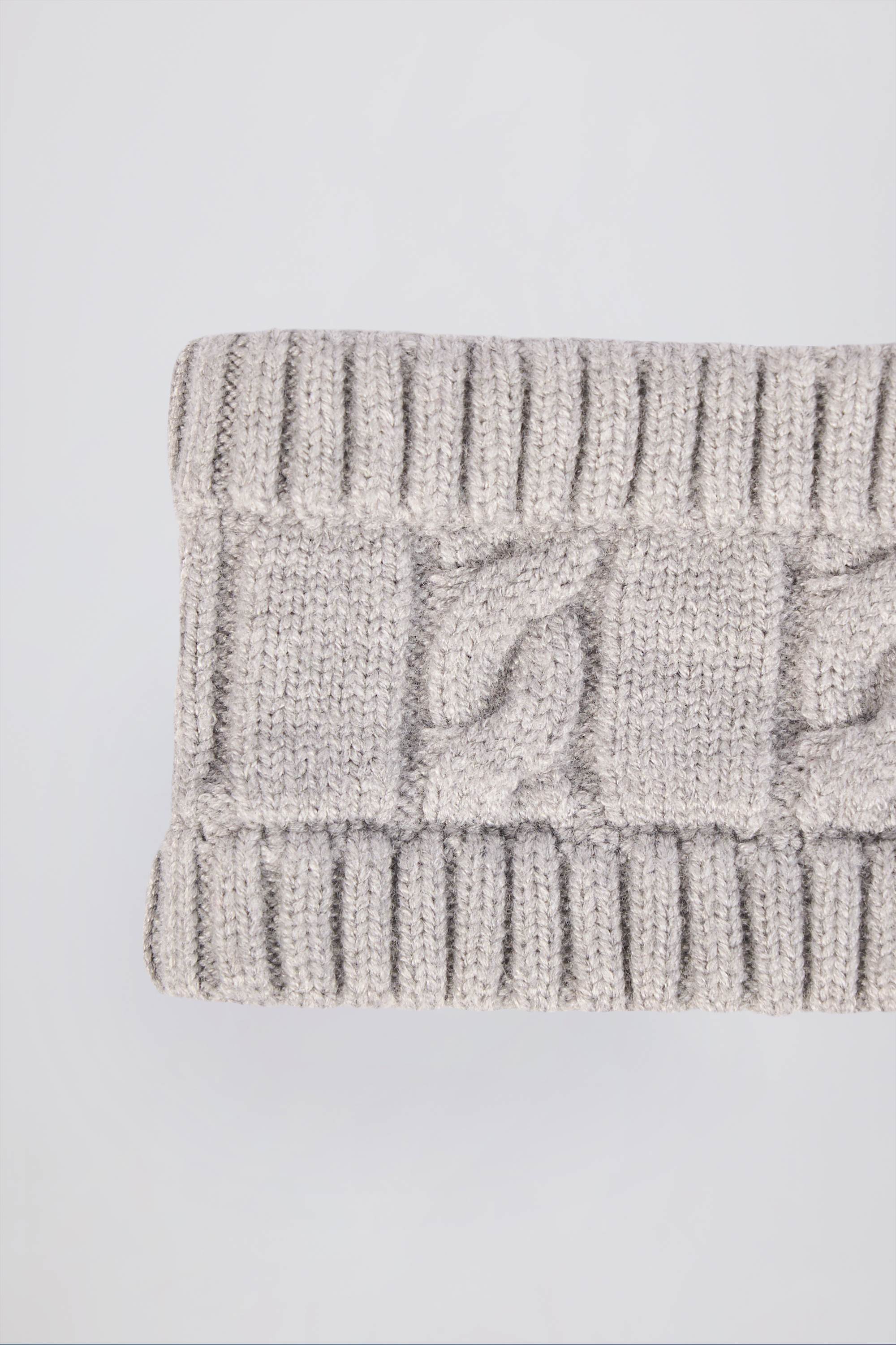Cable-Knit Headband in Grey Marl - Image 3
