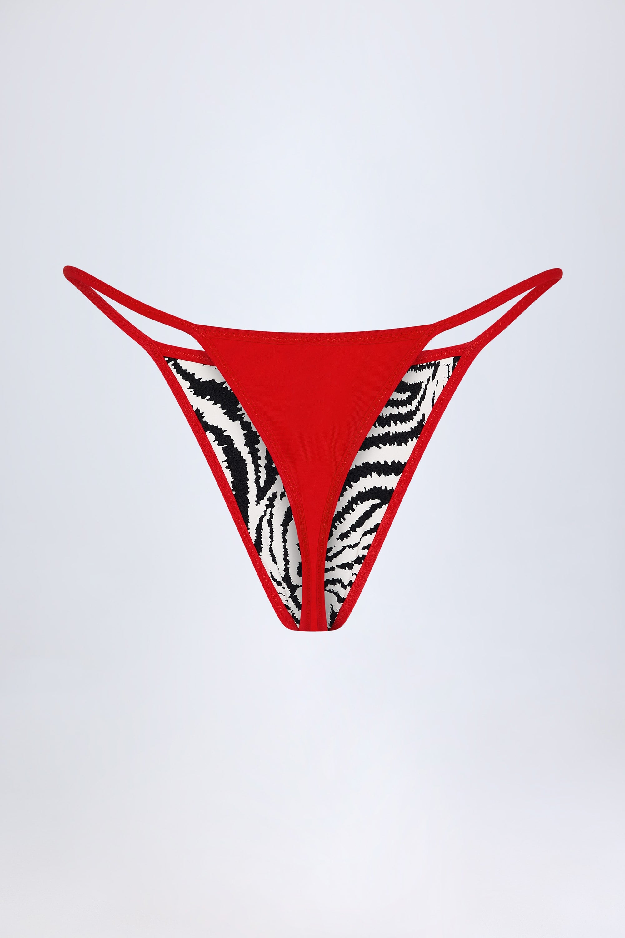 Camogli Reversible Thong Bikini Bottoms in Zebra Print - Image 10