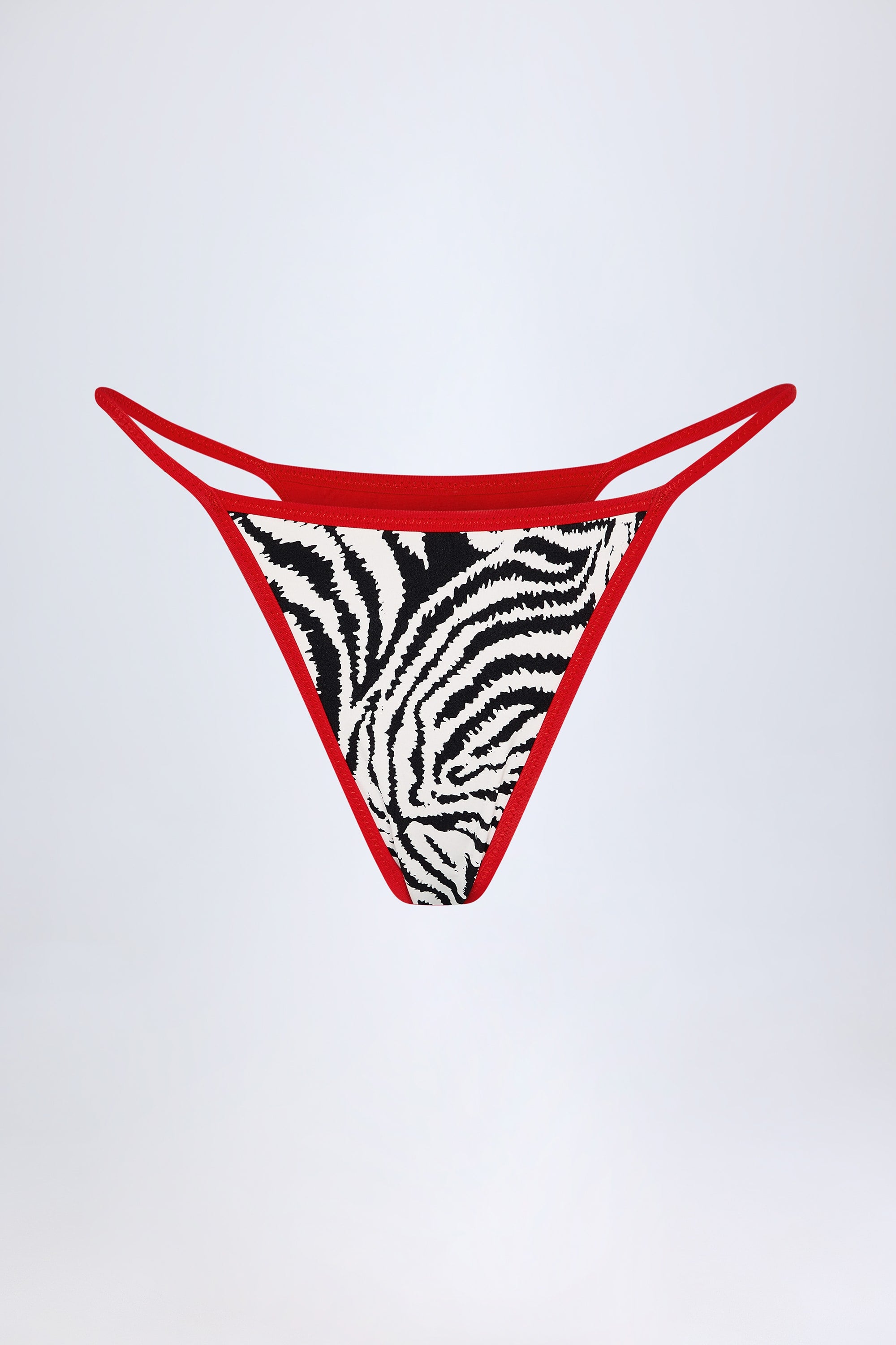 Camogli Reversible Thong Bikini Bottoms in Zebra Print - Image 11