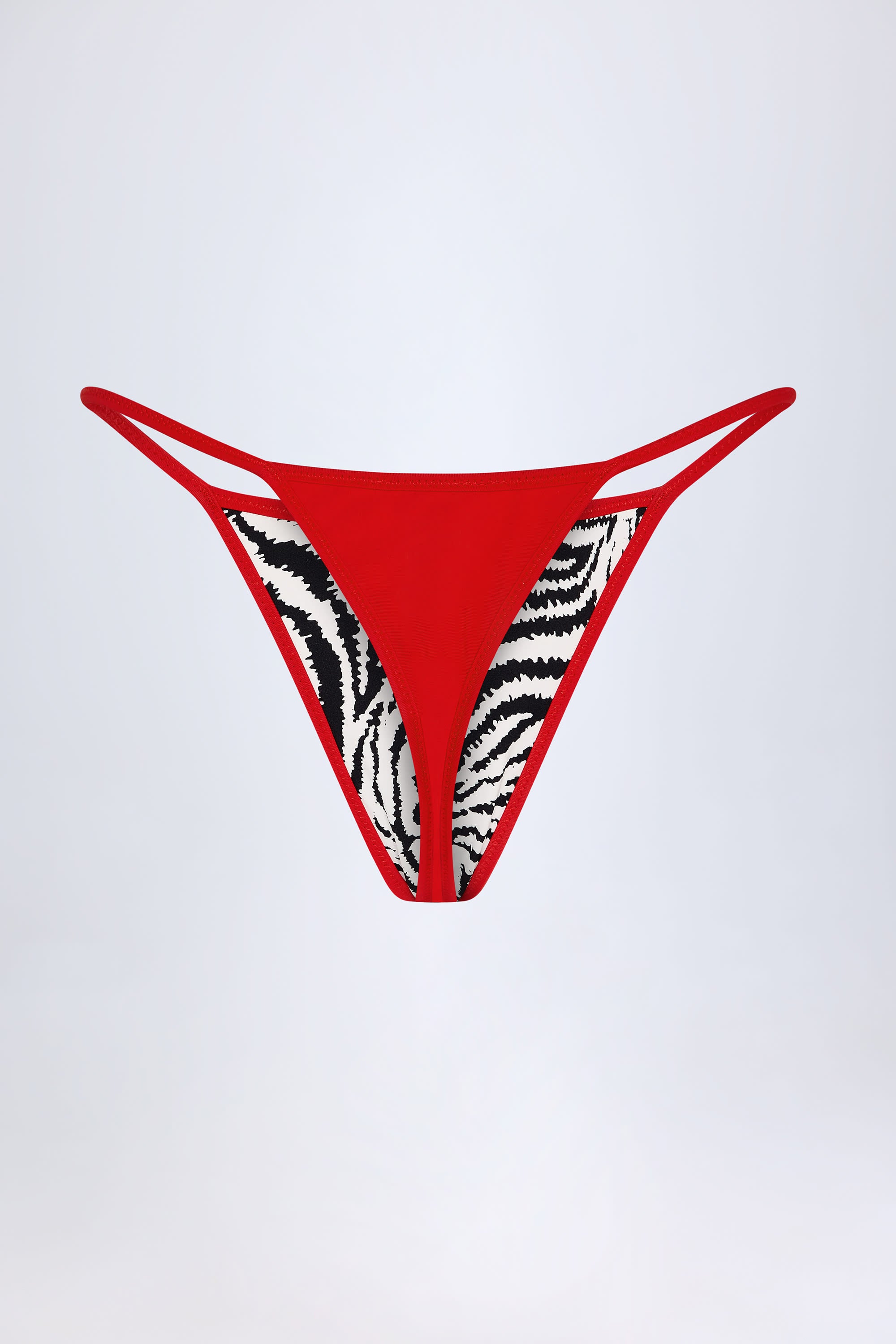 Camogli Reversible Thong Bikini Bottoms in Zebra Print - Image 6