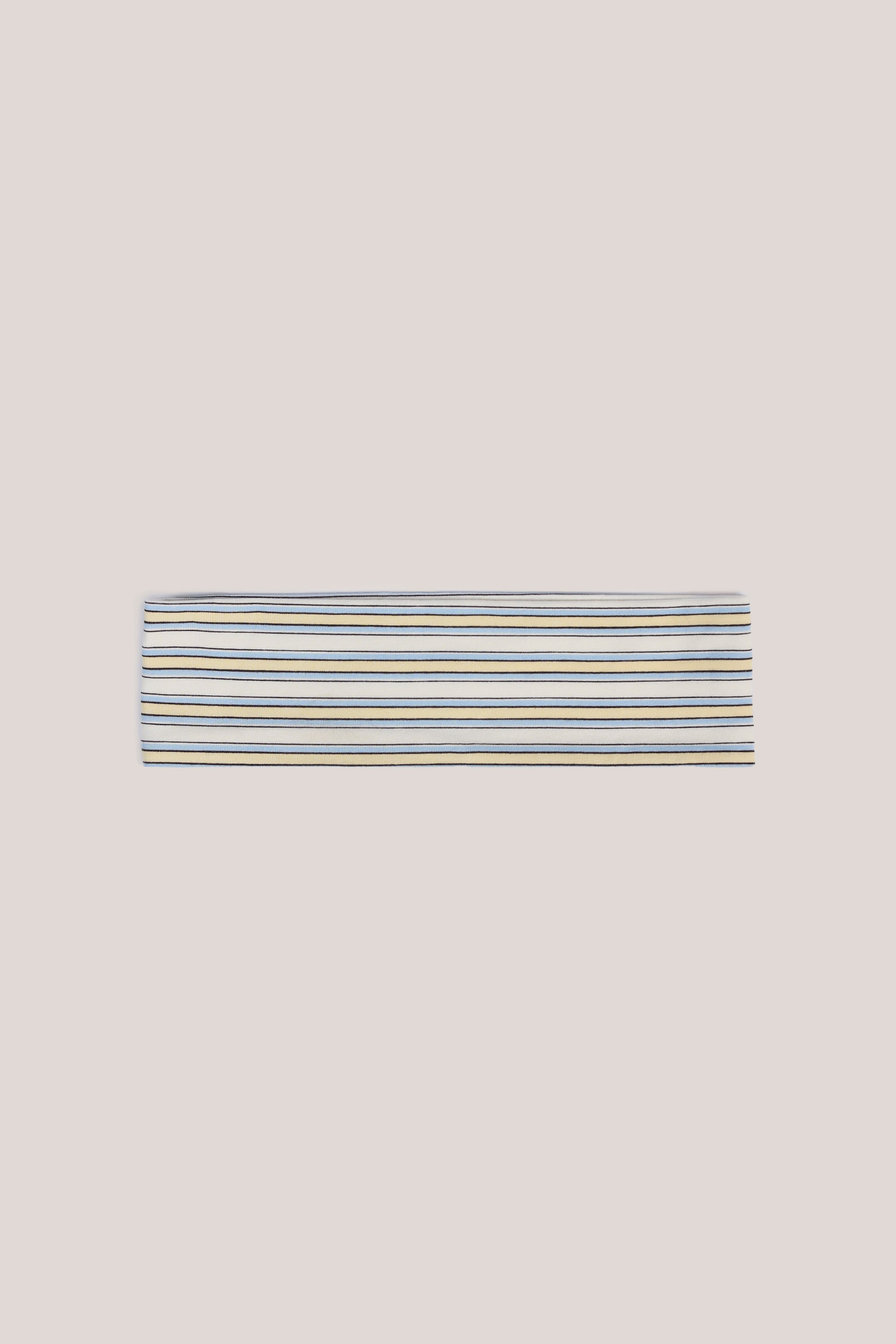 Candy Modal Ribbed Headband in Blue & Yellow Stripe - Image 2